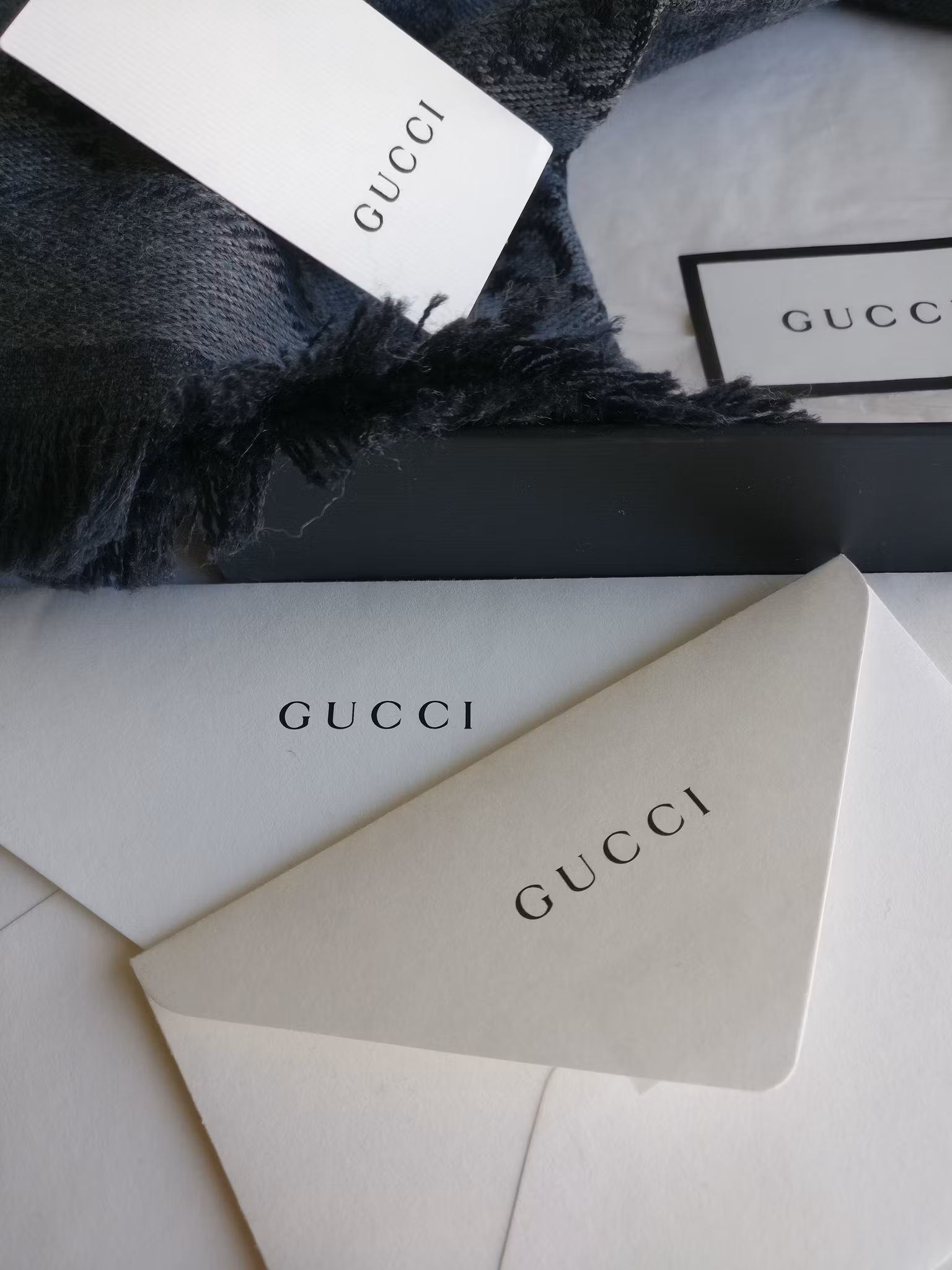 Gucci  GG Jacquard Knitted Wool Scarf