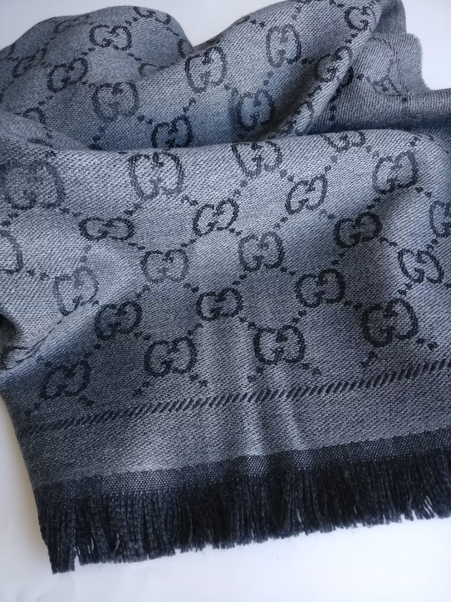 Gucci  GG Jacquard Knitted Wool Scarf