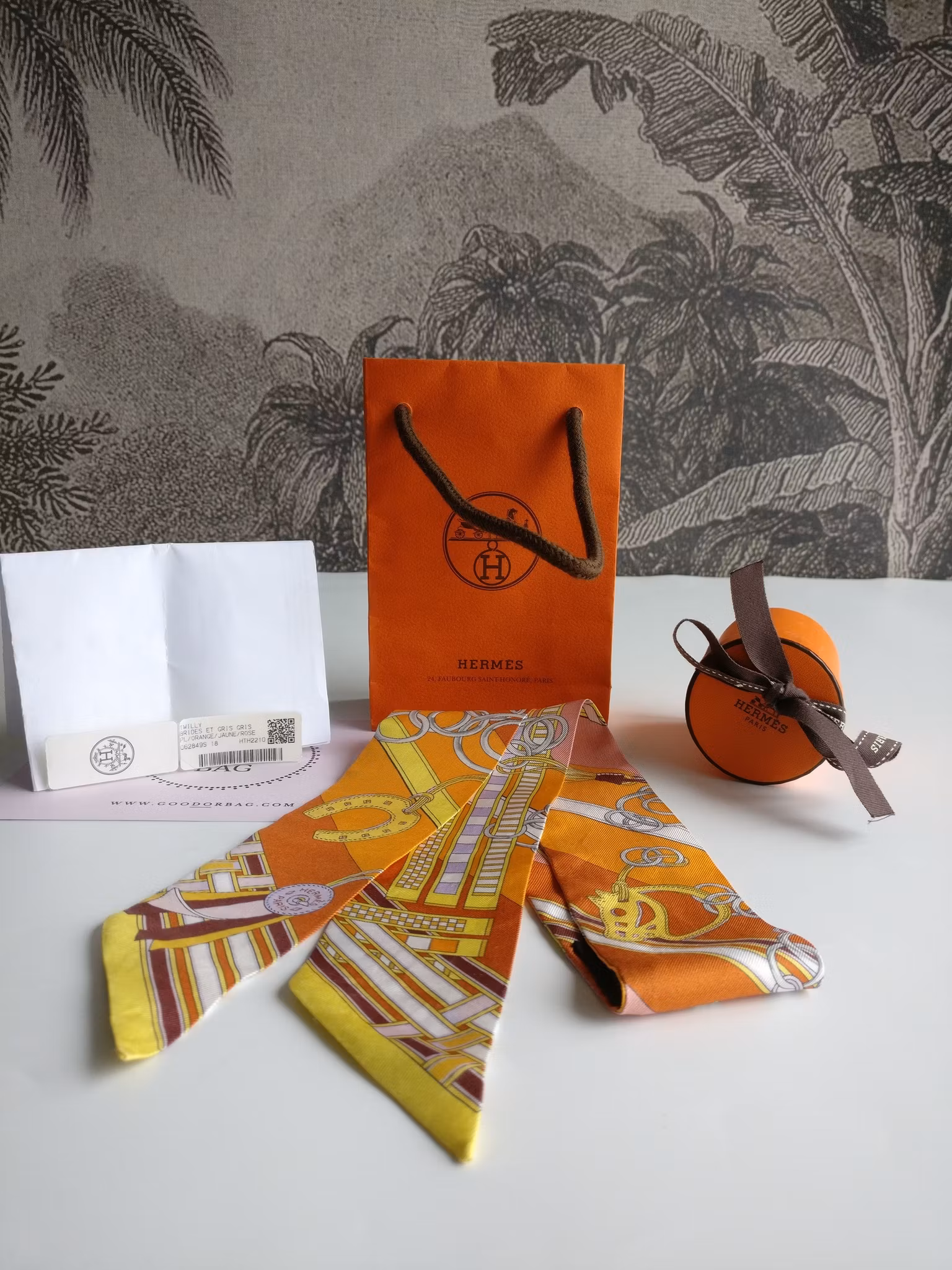 Hermes Silk Twilly Brides et Gris-Gris