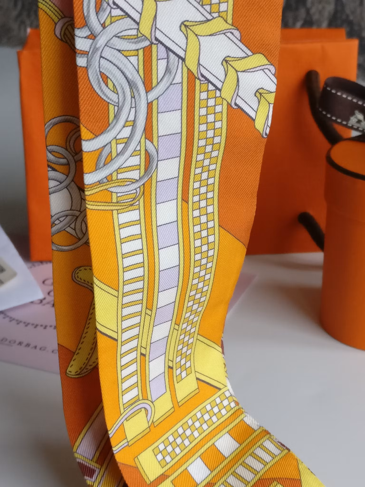 Hermes Silk Twilly Brides et Gris-Gris