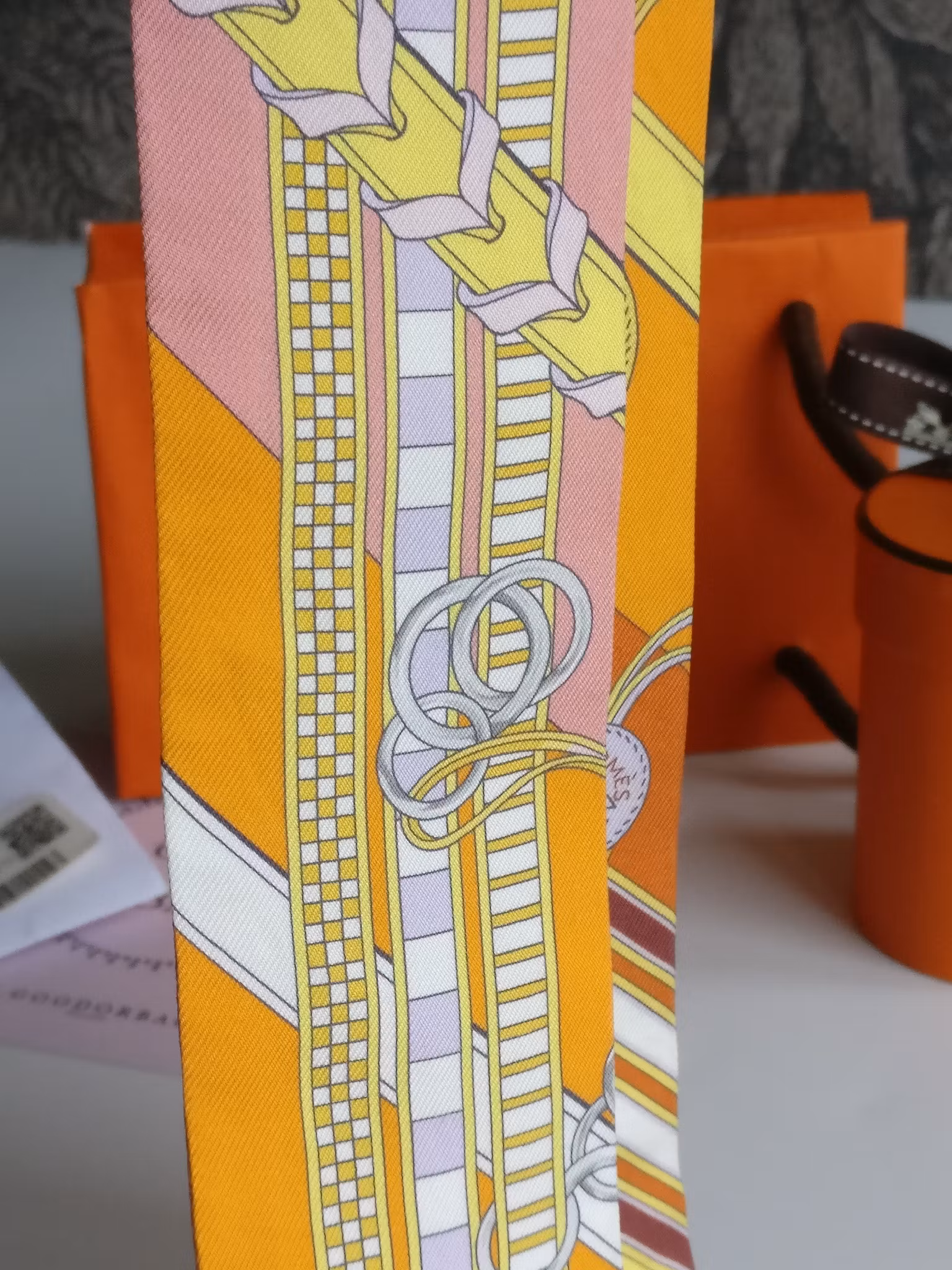 Hermes Silk Twilly Brides et Gris-Gris