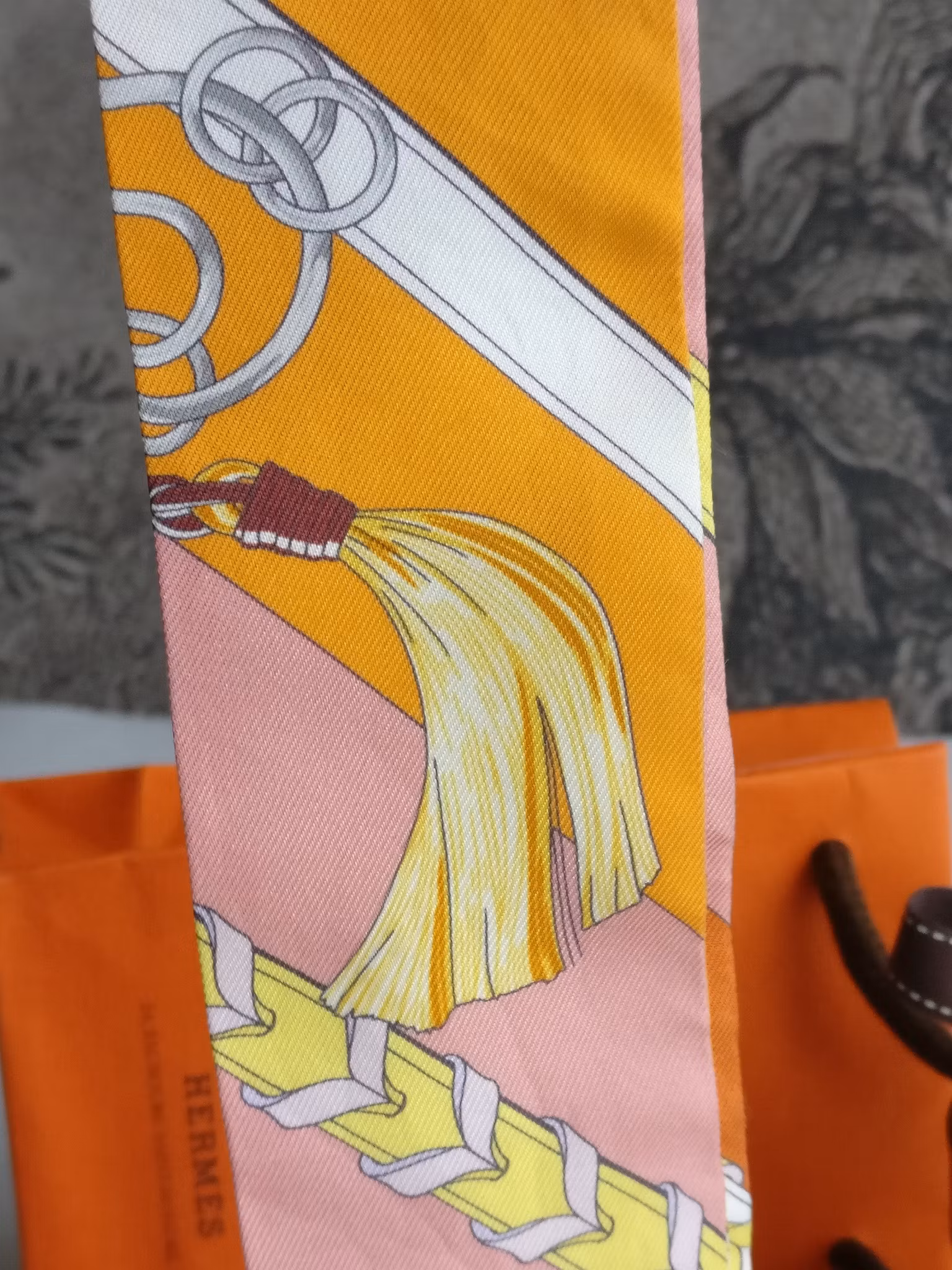Hermes Silk Twilly Brides et Gris-Gris