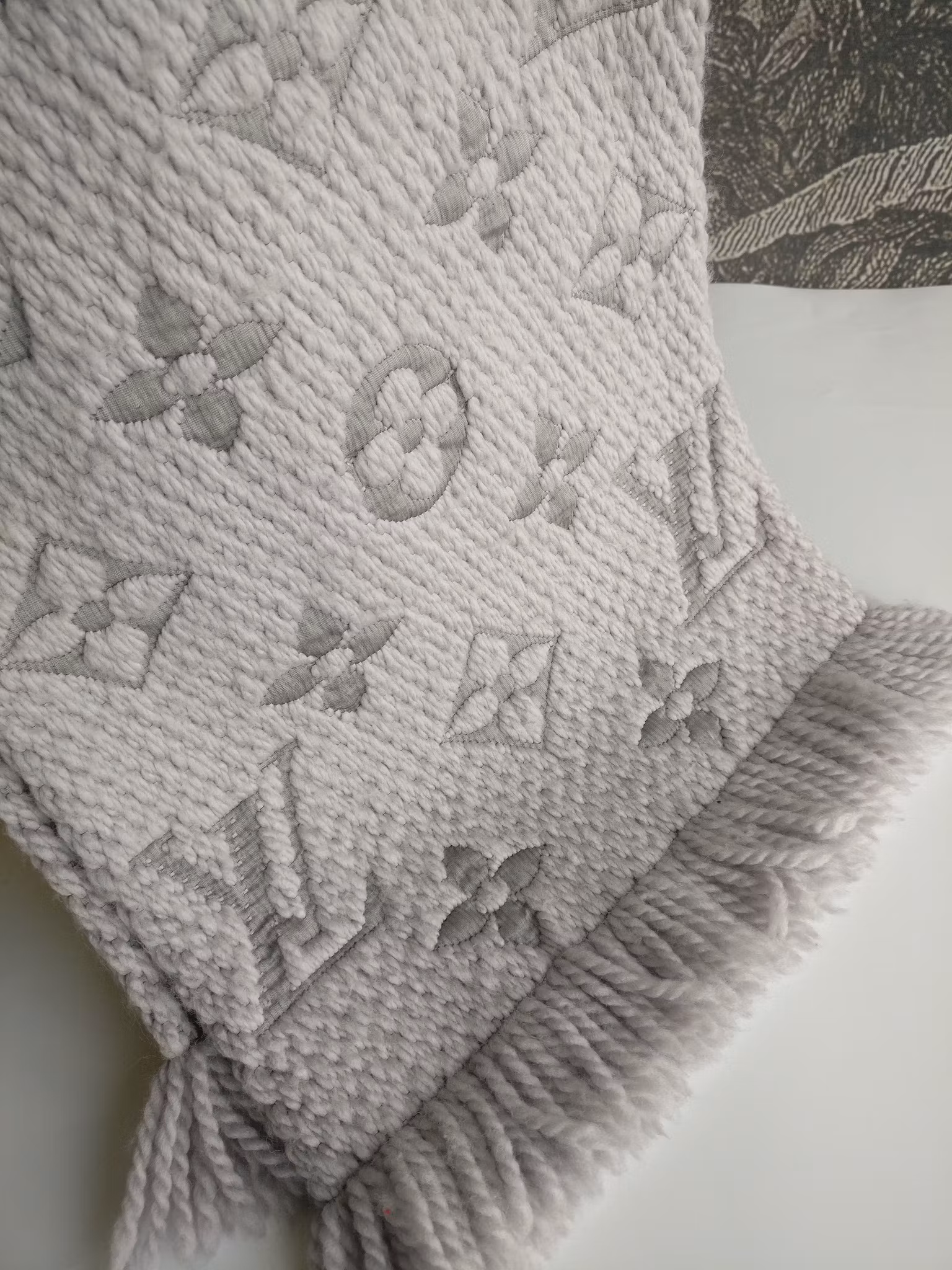 Louis Vuitton Logomania Scarf Pearl Grey