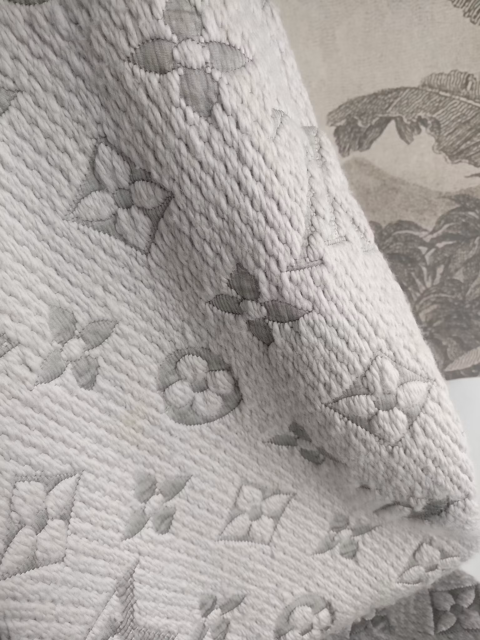 Louis Vuitton Logomania Scarf Pearl Grey