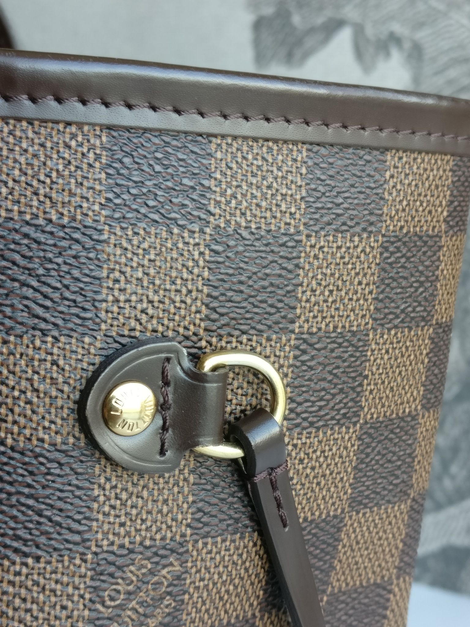 Louis Vuitton Neverfull MM damier ebene rose ballerine