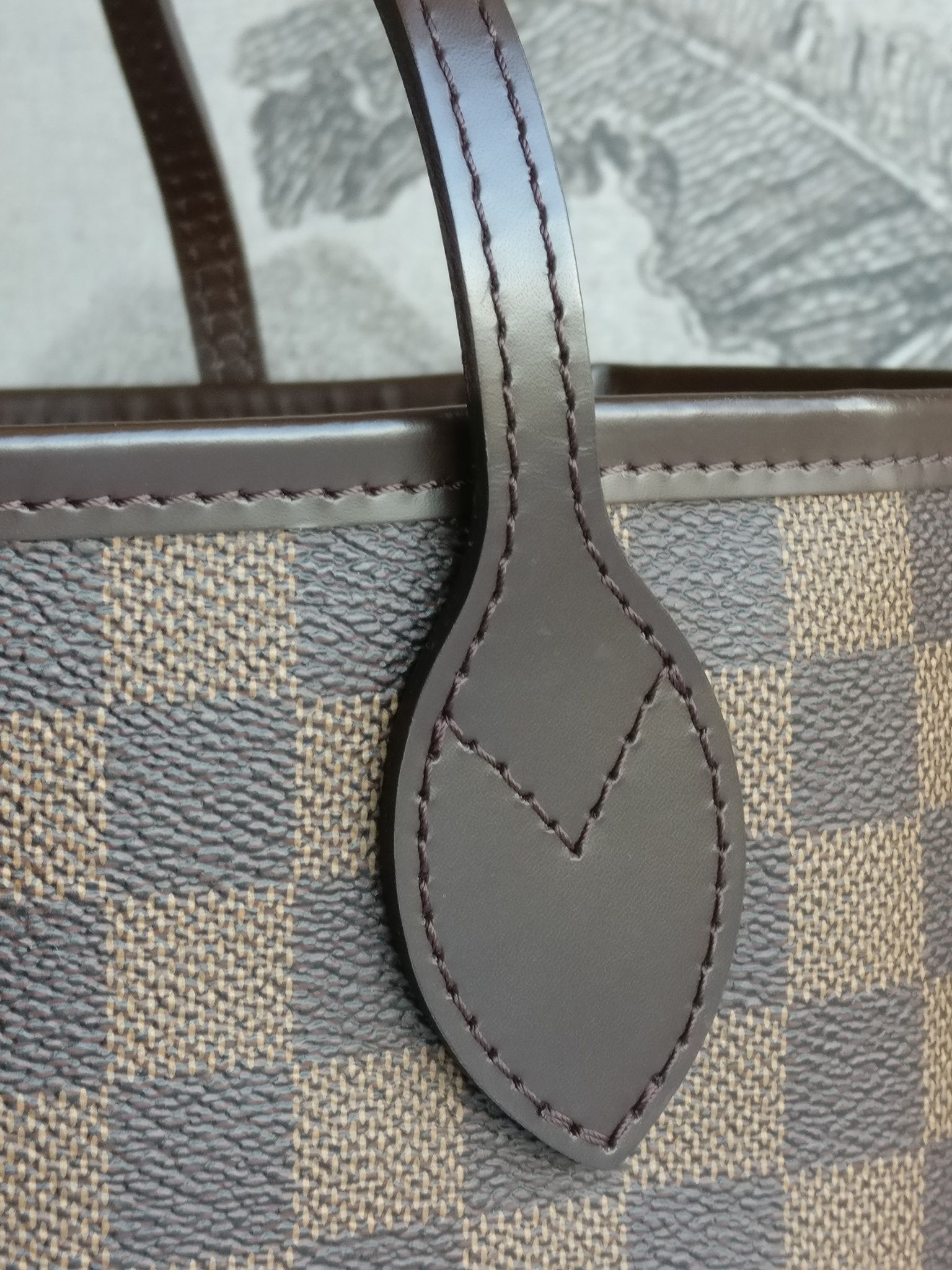 Louis Vuitton Neverfull MM damier ebene rose ballerine