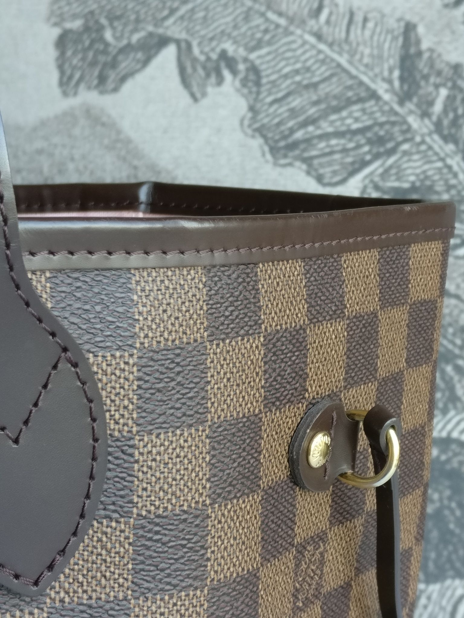 Louis Vuitton Neverfull MM damier ebene rose ballerine