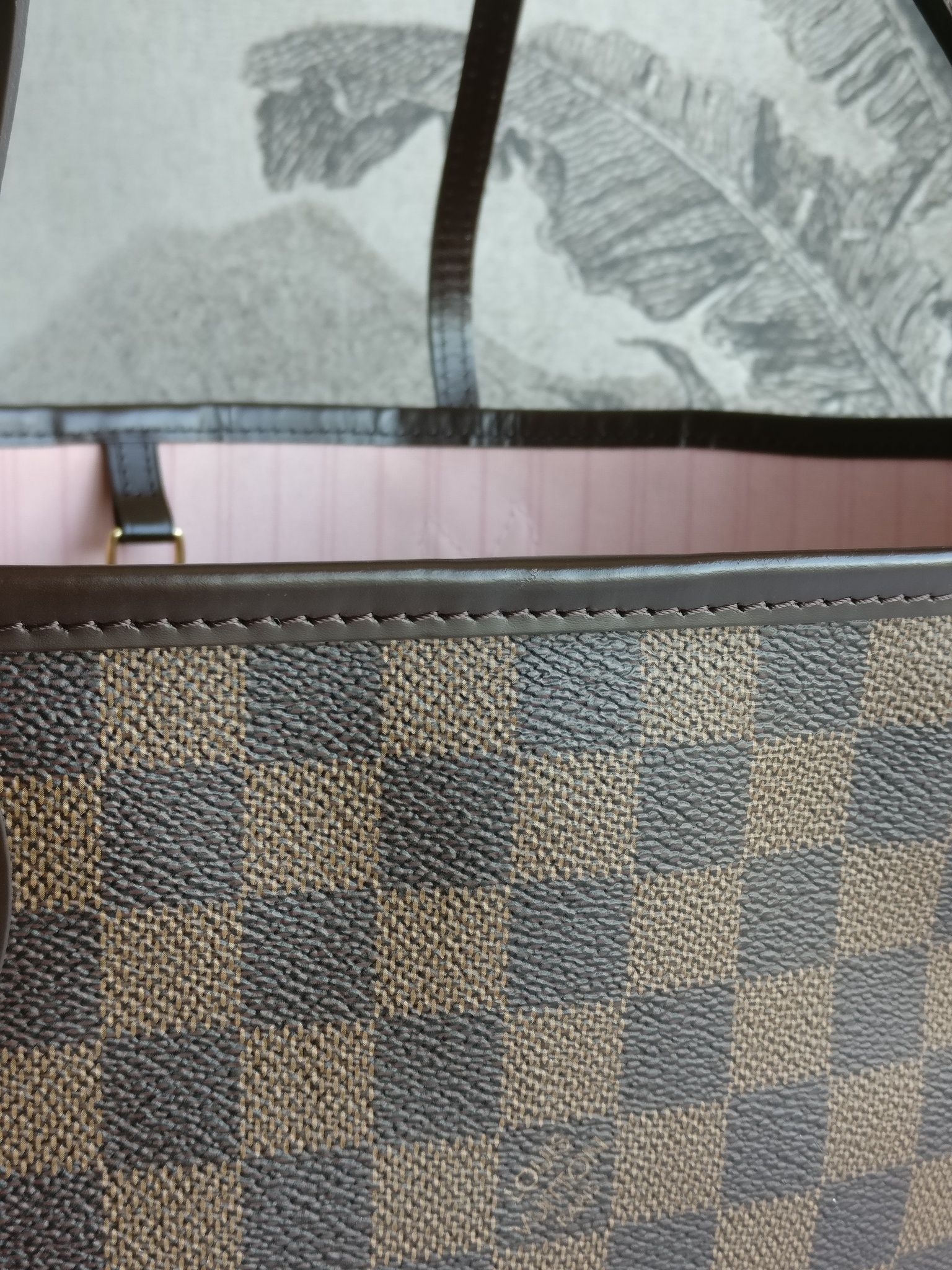 Louis Vuitton Neverfull MM damier ebene rose ballerine