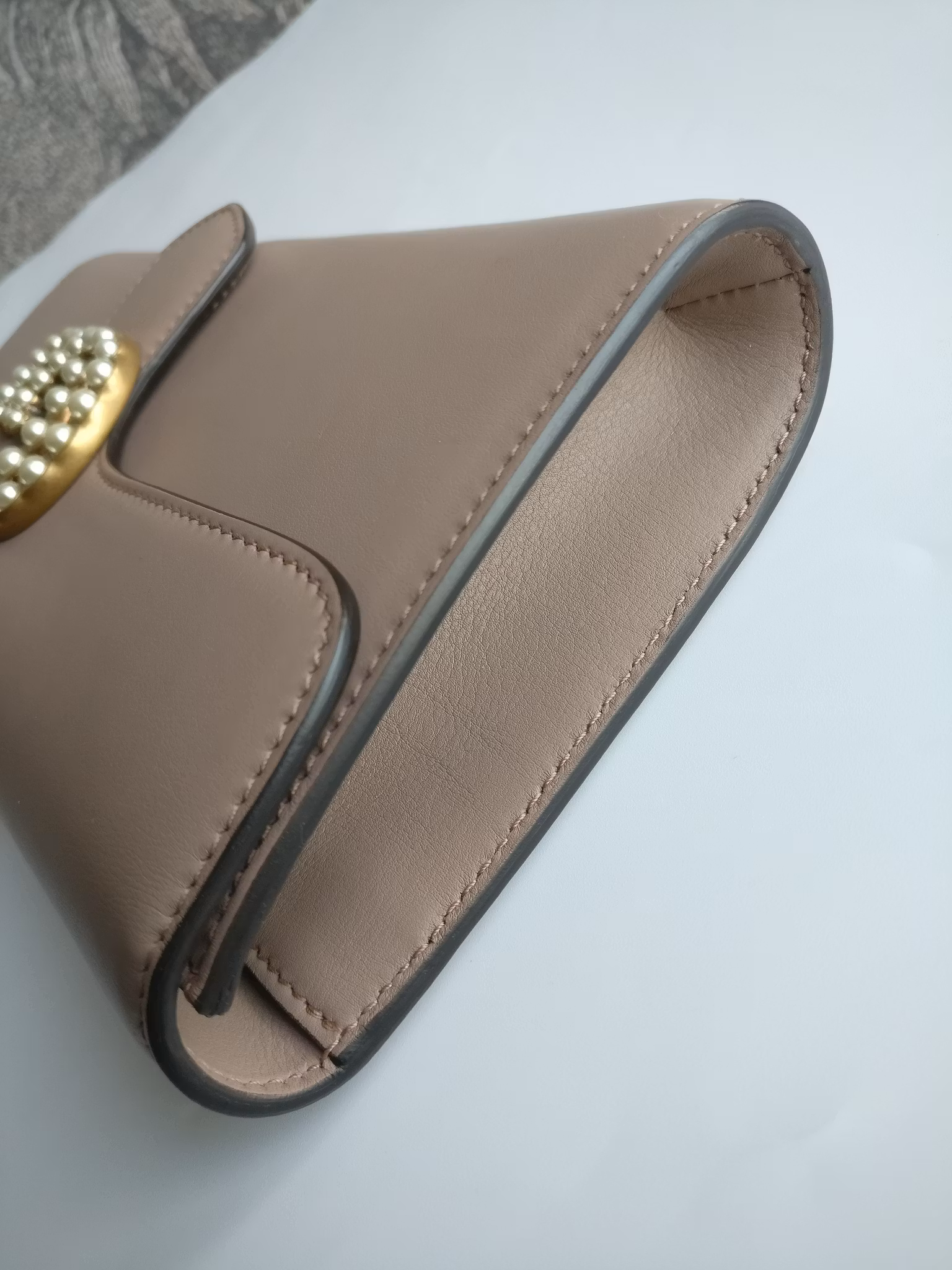 Gucci calfskin Pearly GG Marmont Clutch