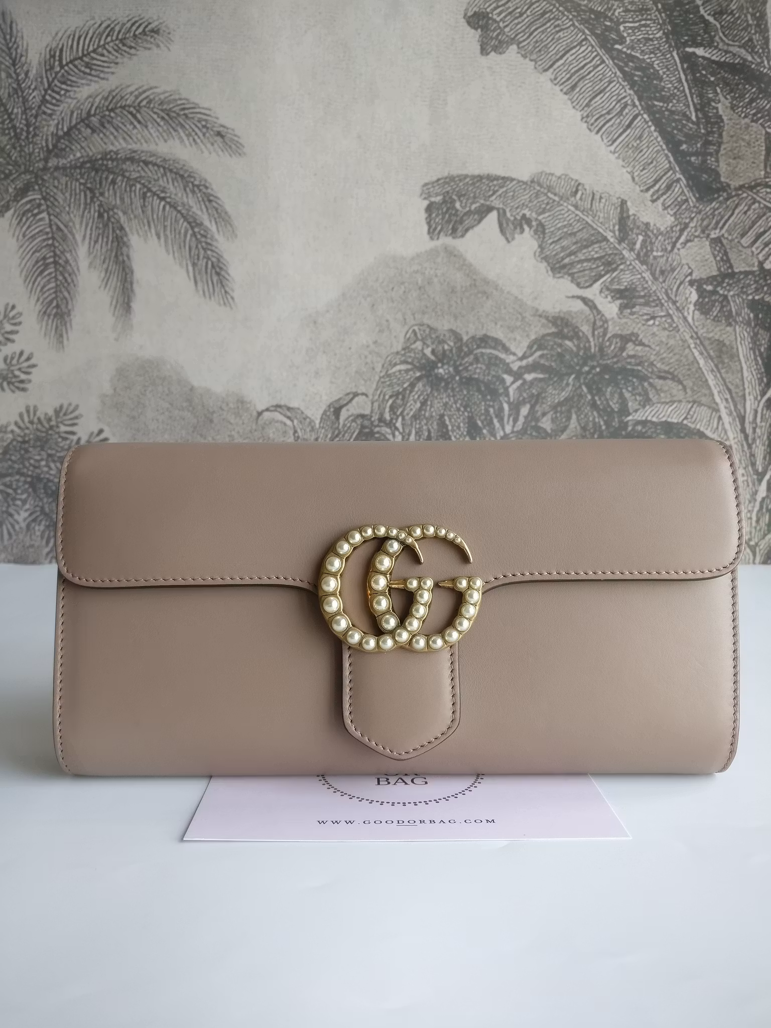 Gucci calfskin Pearly GG Marmont Clutch