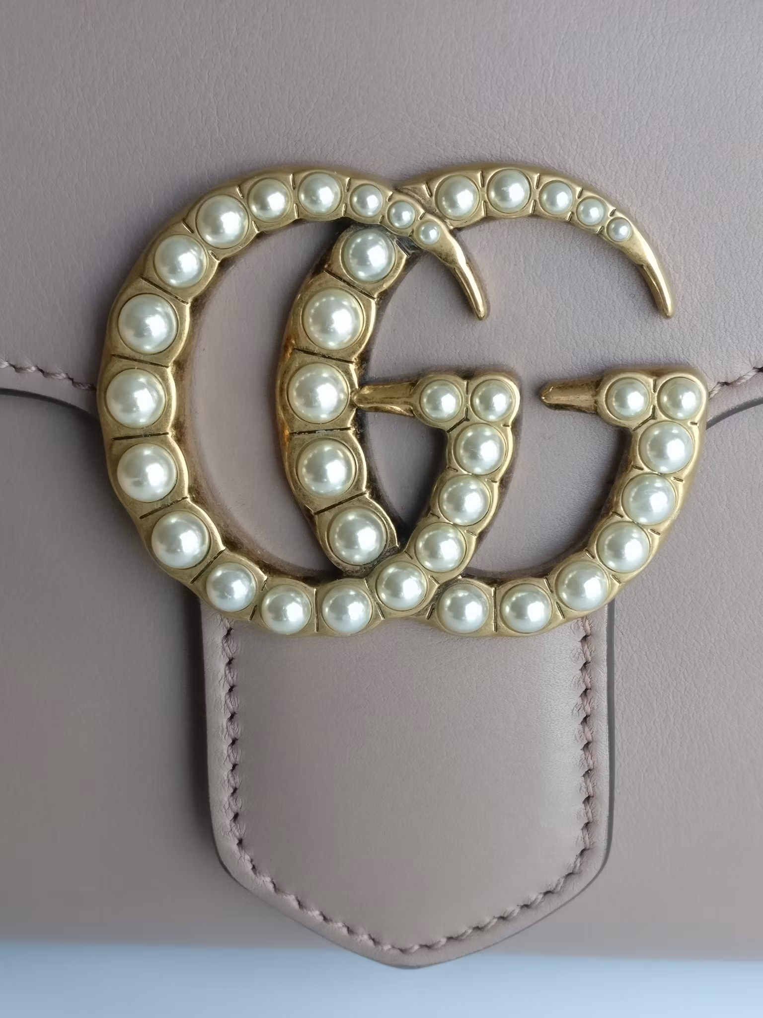 Gucci calfskin Pearly GG Marmont Clutch