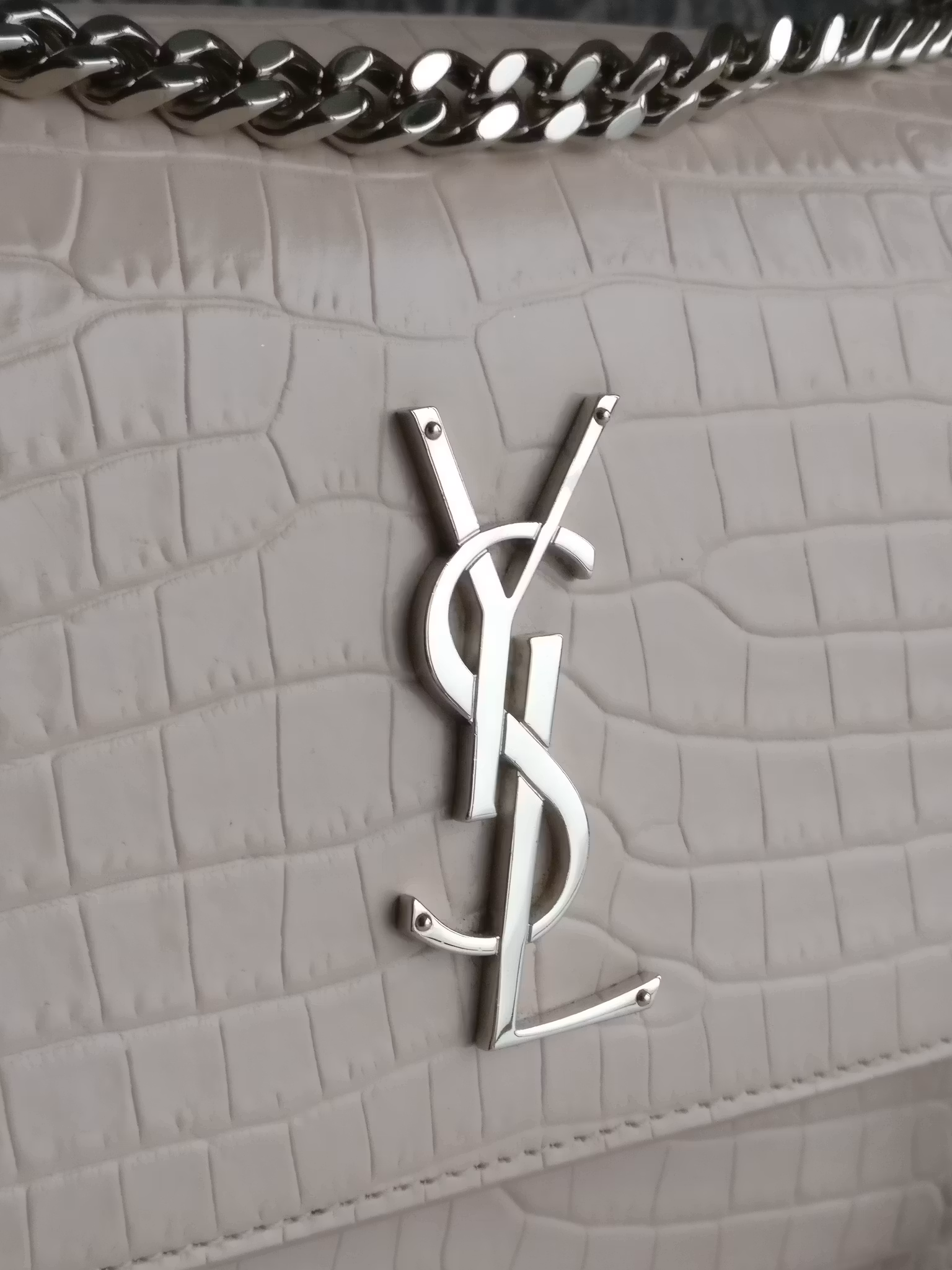 Saint Laurent Sunset Medium Crocodile embossed