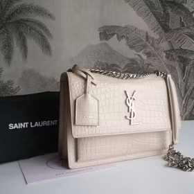 Saint Laurent Sunset Medium Crocodile embossed