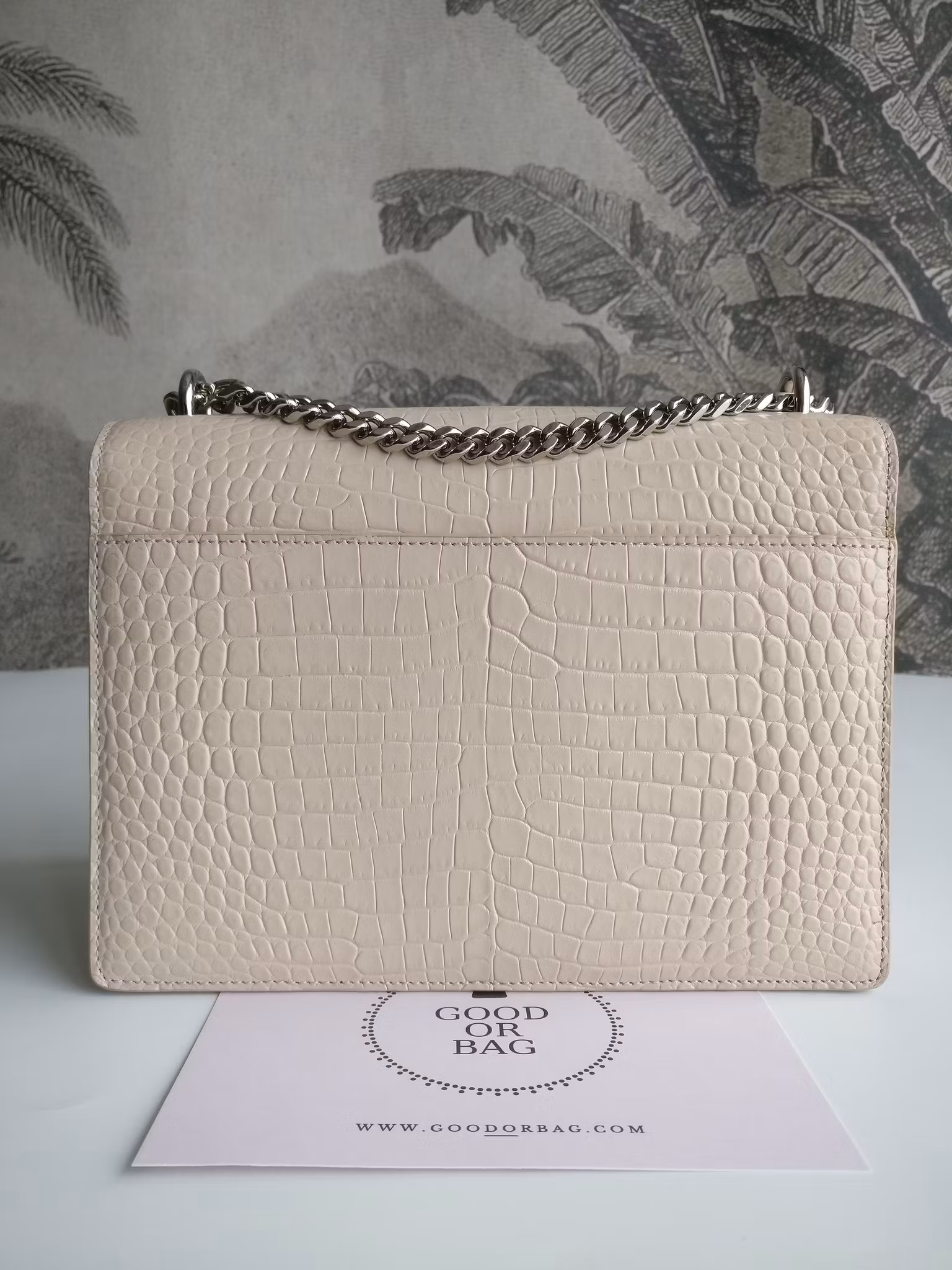 Saint Laurent Sunset Medium Crocodile embossed