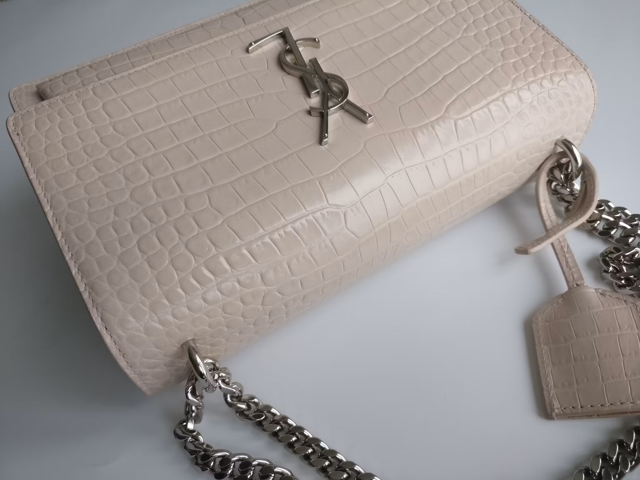 Saint Laurent Sunset Medium Crocodile embossed