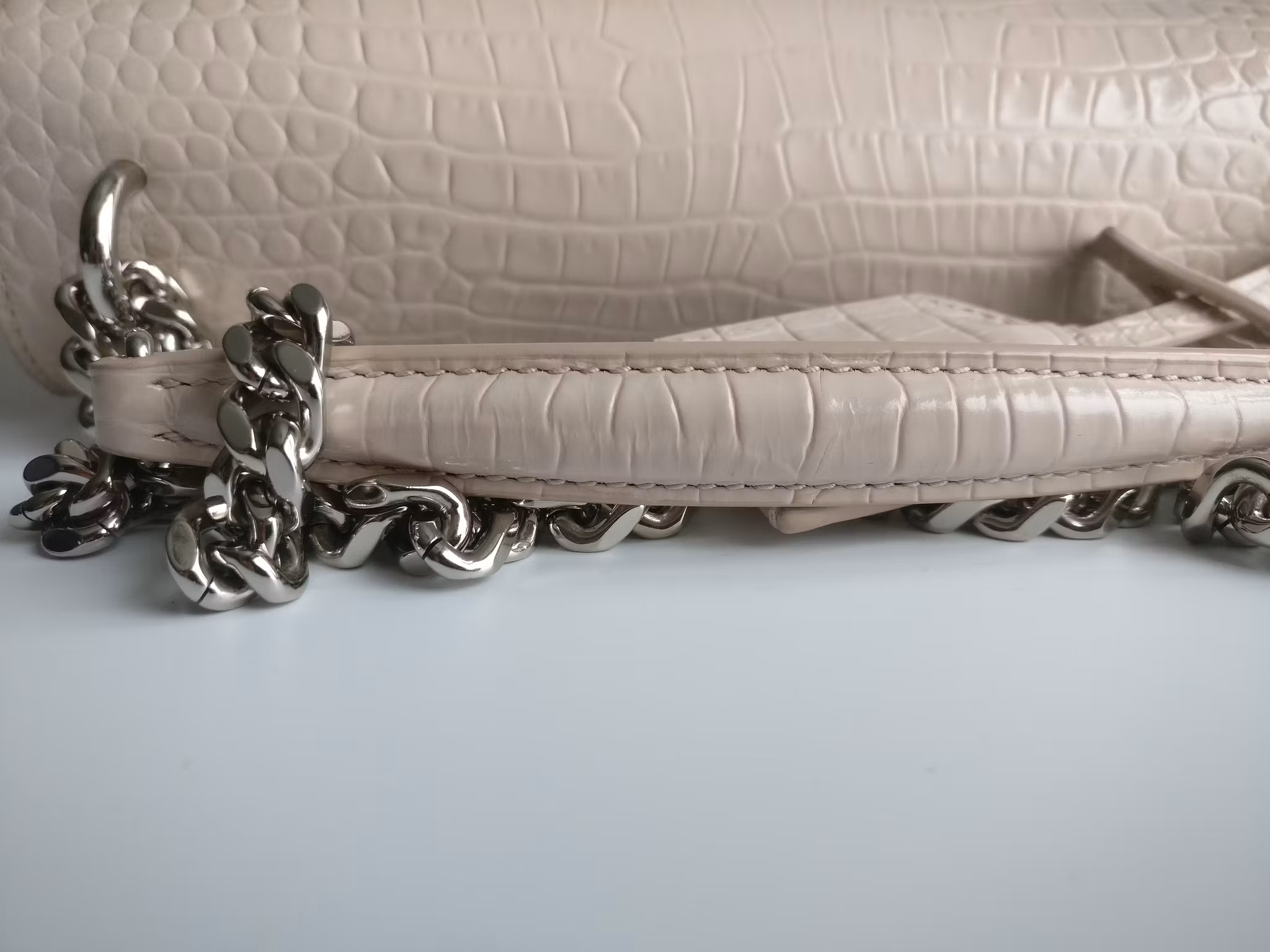 Saint Laurent Sunset Medium Crocodile embossed
