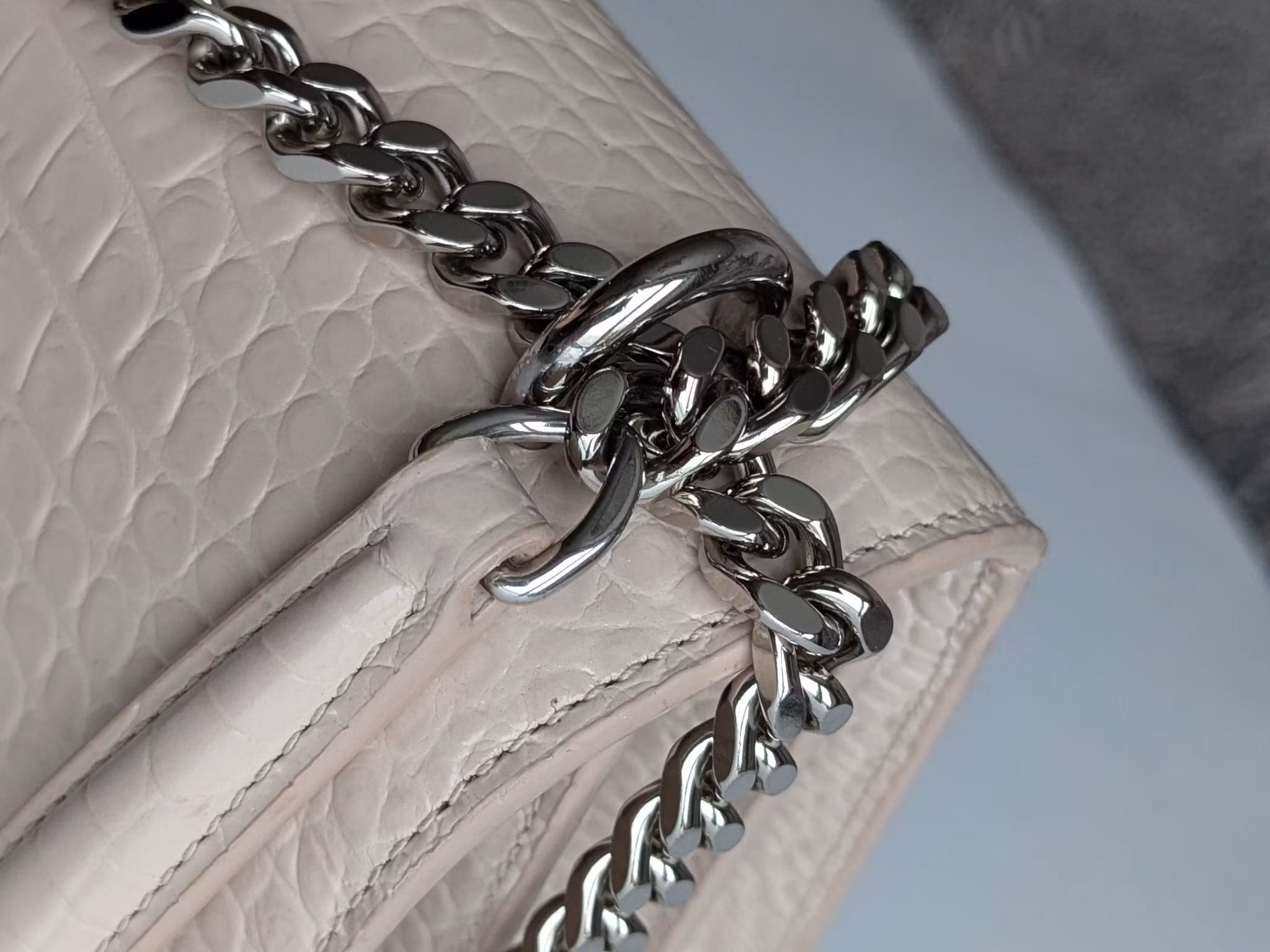 Saint Laurent Sunset Medium Crocodile embossed