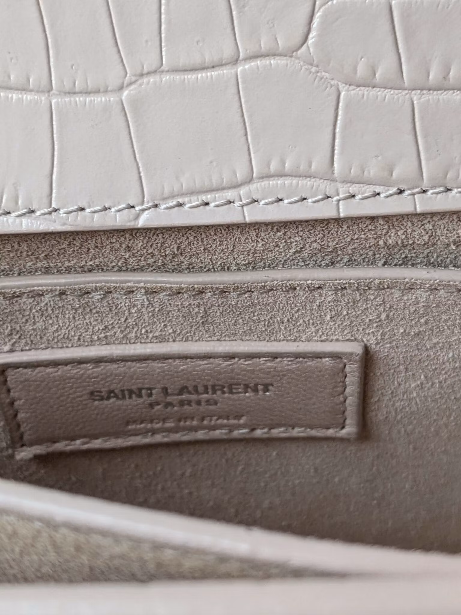 Saint Laurent Sunset Medium Crocodile embossed