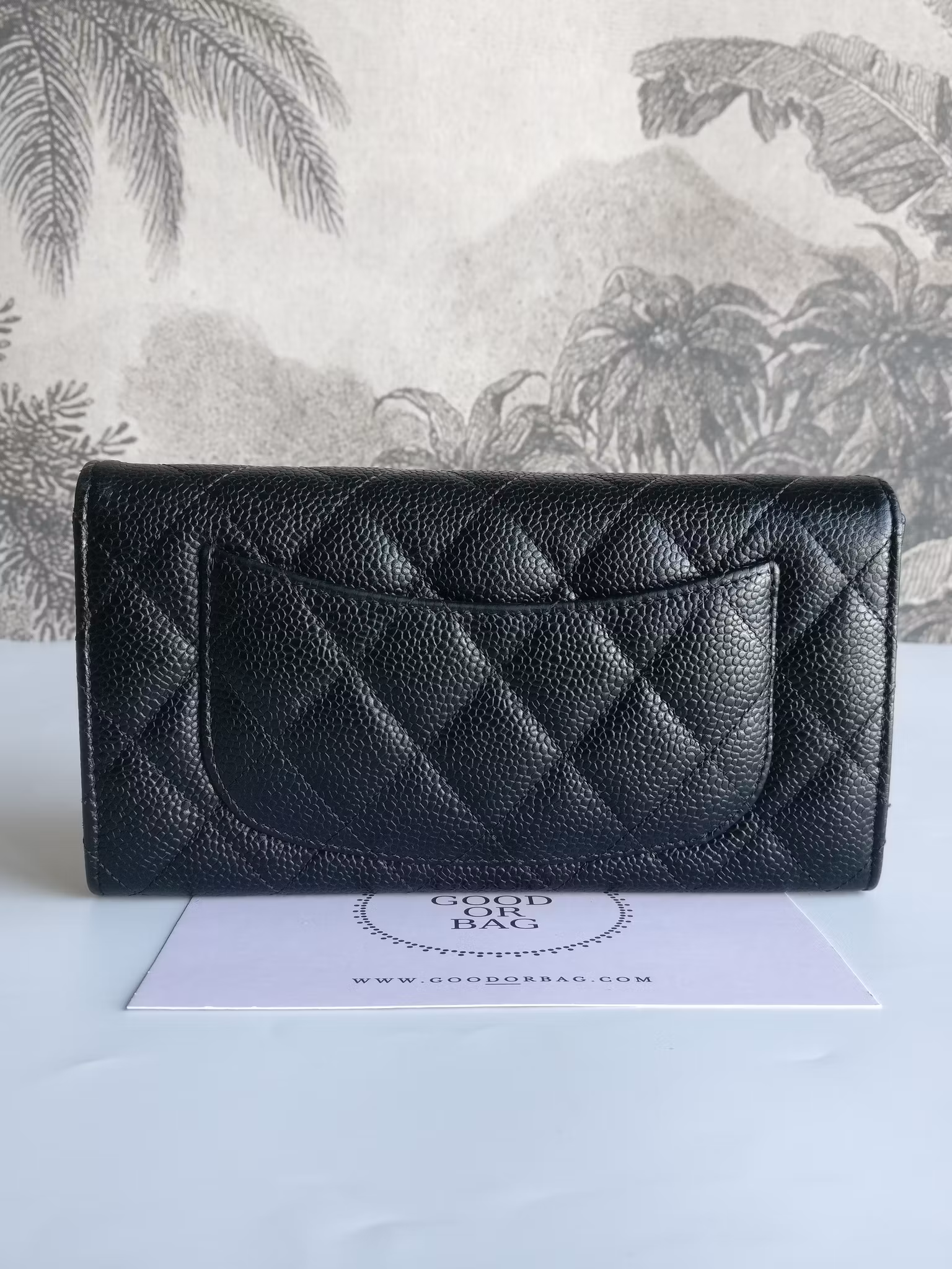 Chanel timeless classic flap long wallet caviar