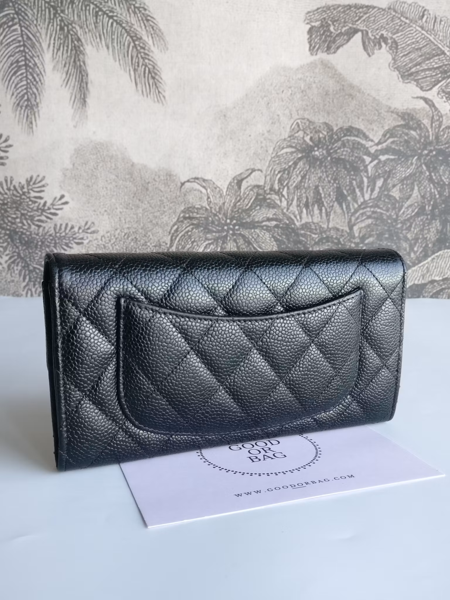 Chanel timeless classic flap long wallet caviar