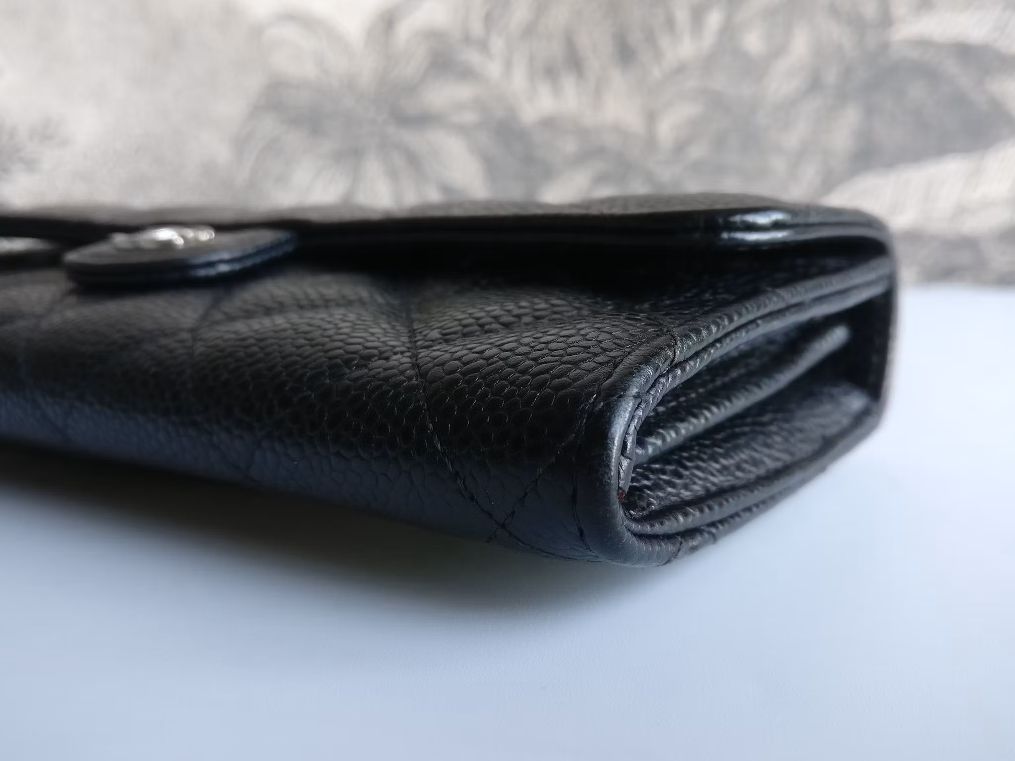 Chanel timeless classic flap long wallet caviar