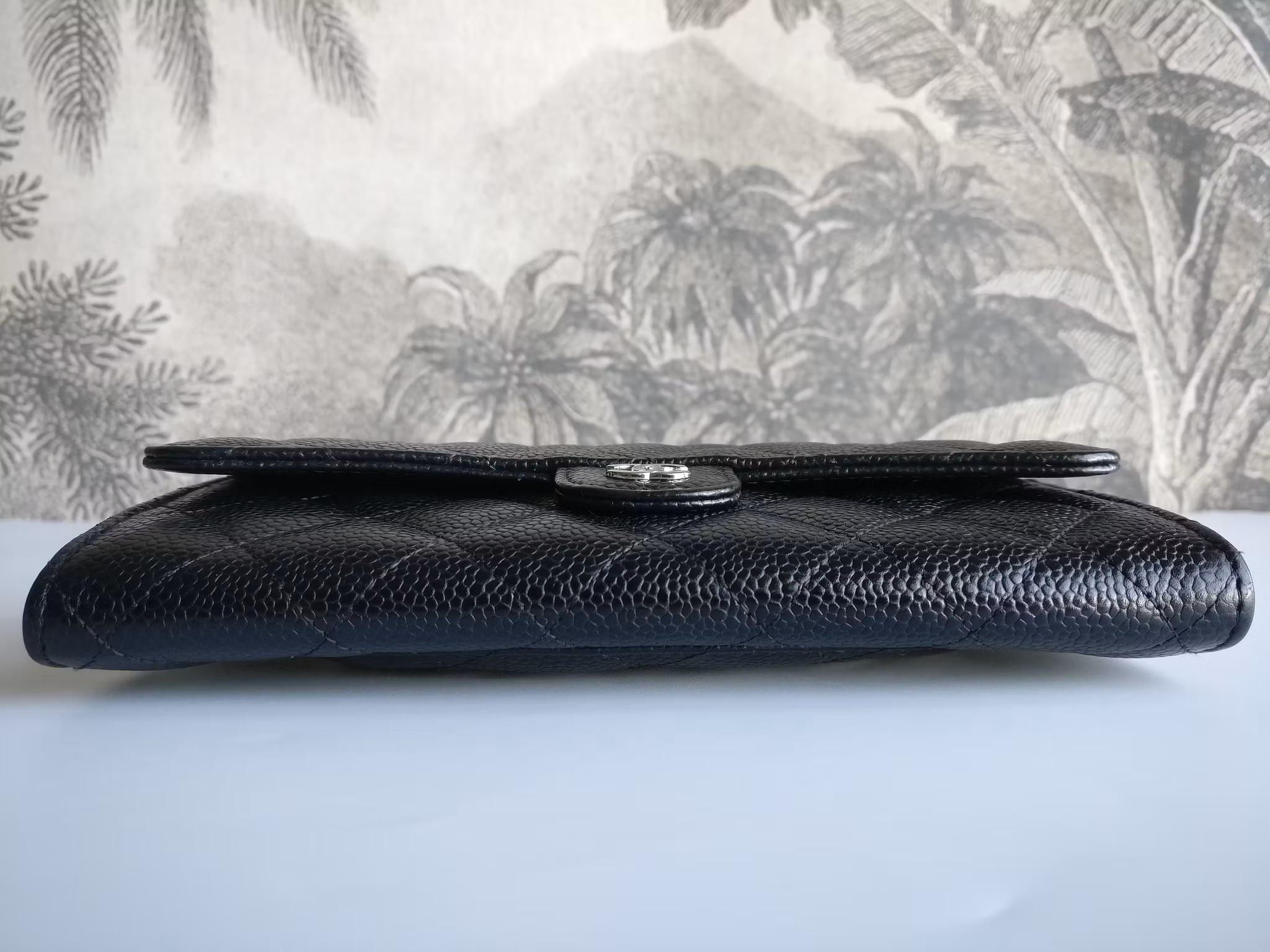 Chanel timeless classic flap long wallet caviar
