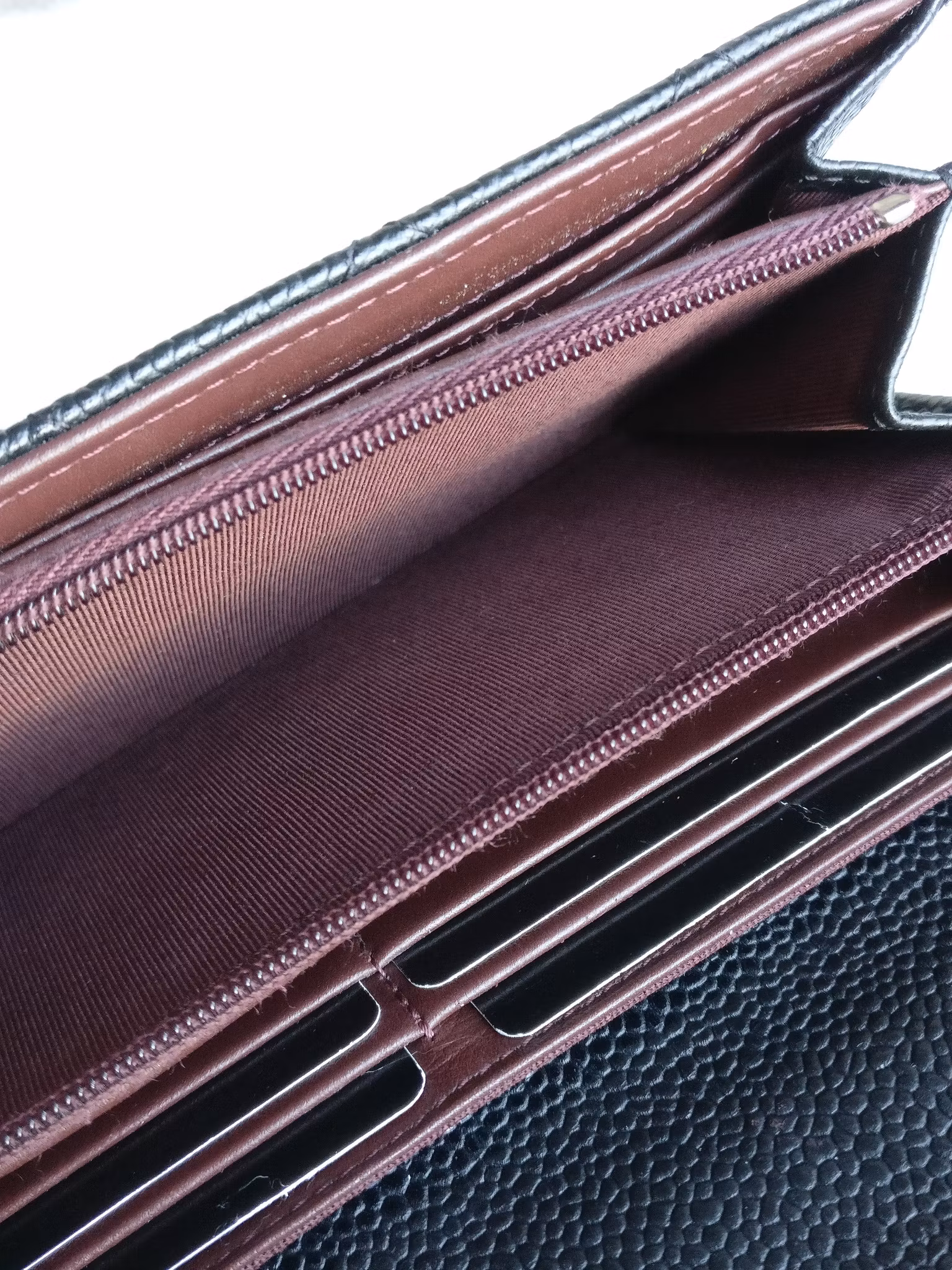 Chanel timeless classic flap long wallet caviar