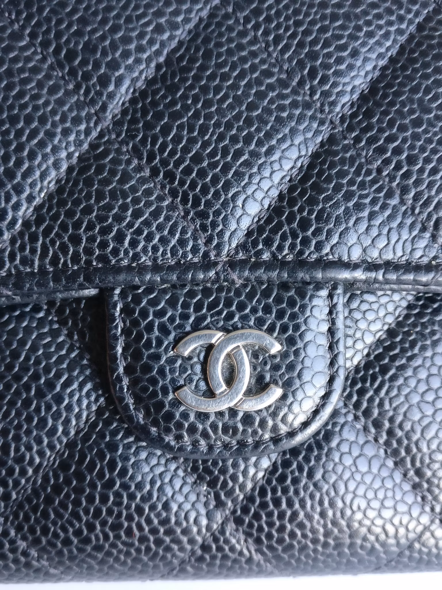 Chanel timeless classic flap long wallet caviar