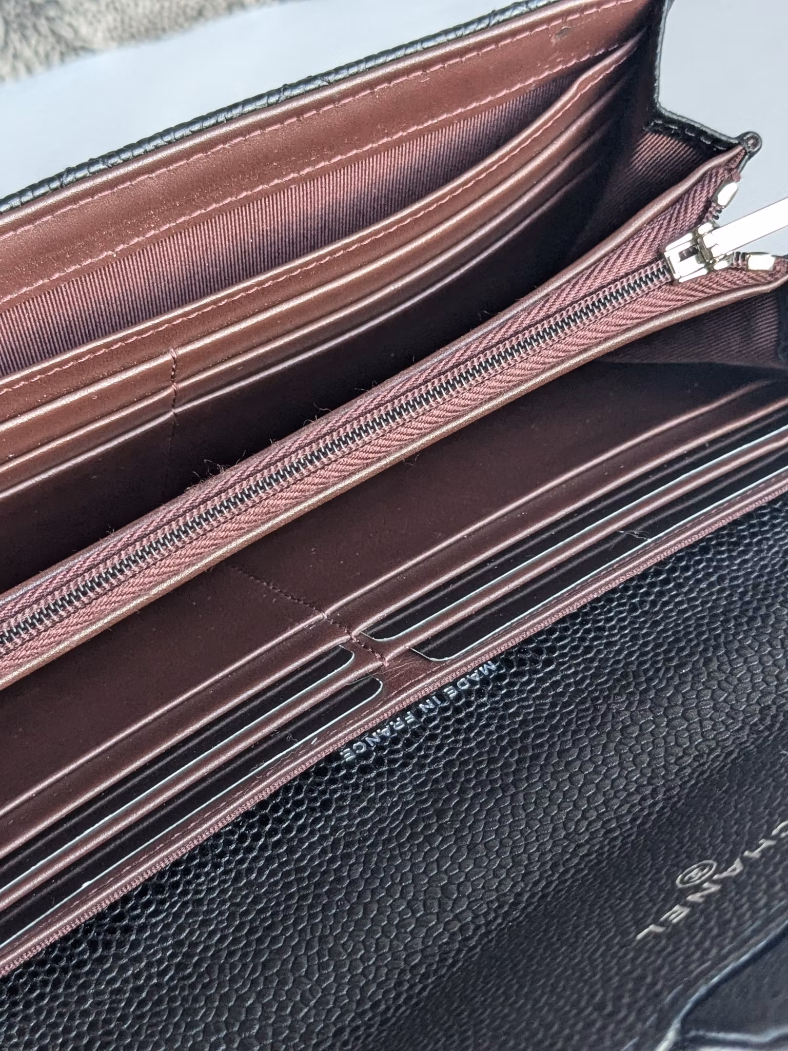 Chanel timeless classic flap long wallet caviar
