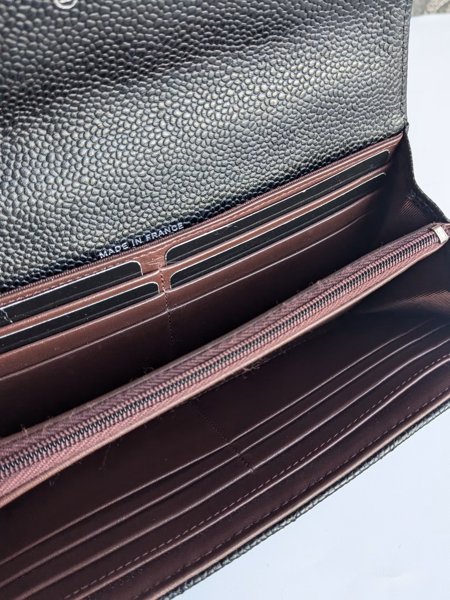 Chanel timeless classic flap long wallet caviar