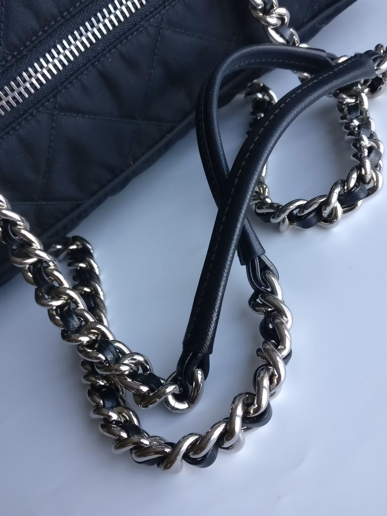 Prada quilted chain bowling bag