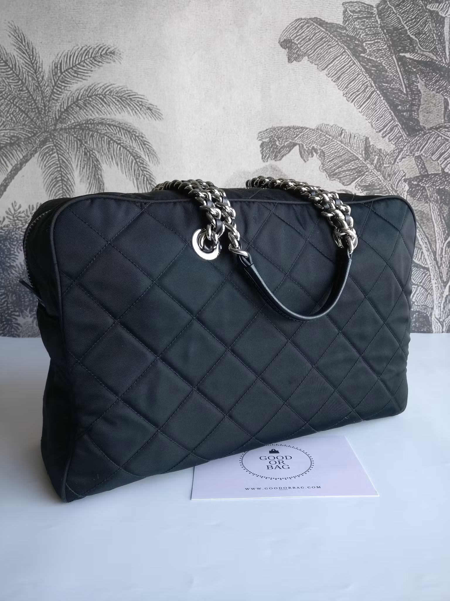 Prada quilted chain bowling bag