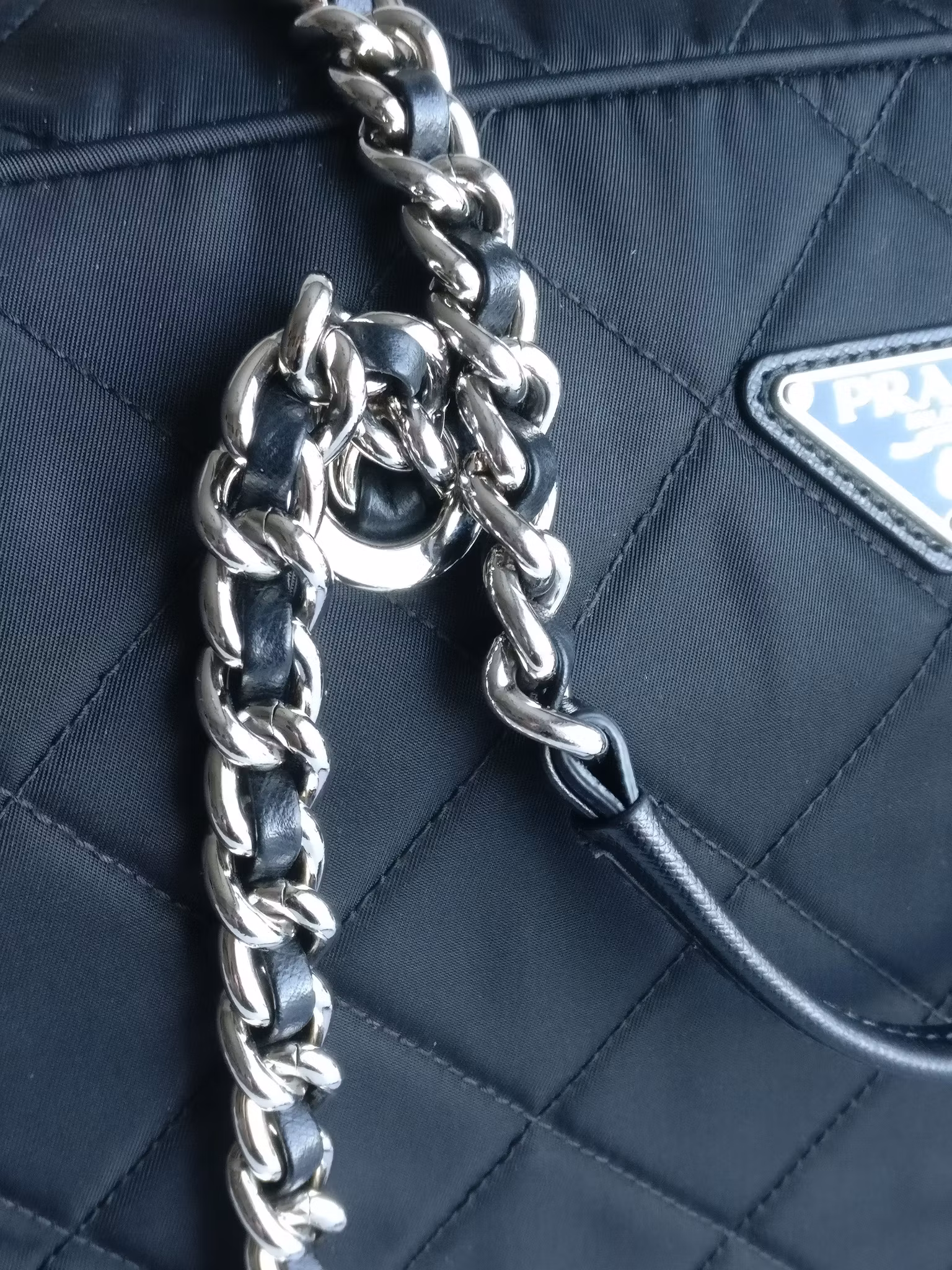 Prada quilted chain bowling bag