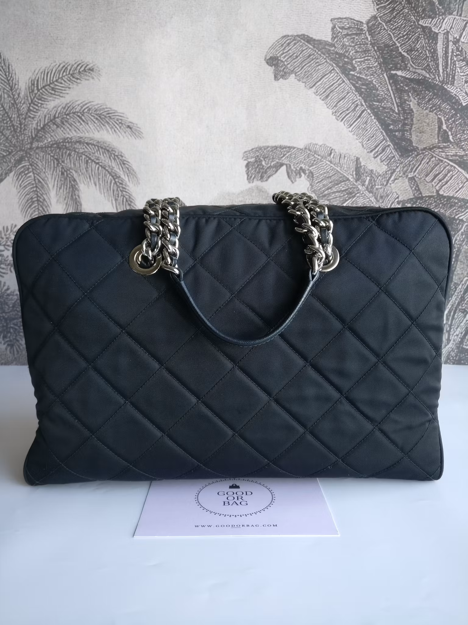 Prada quilted chain bowling bag