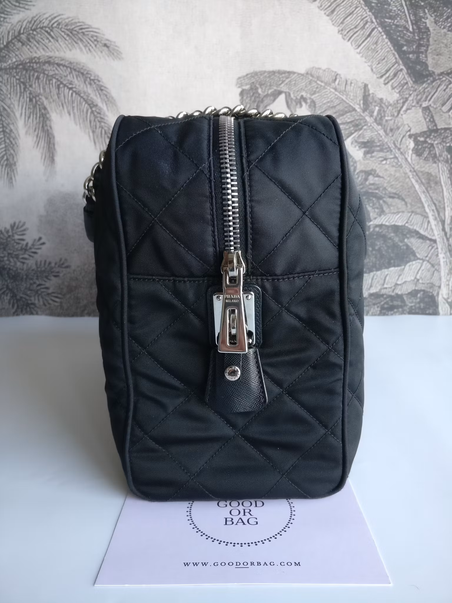 Prada quilted chain bowling bag