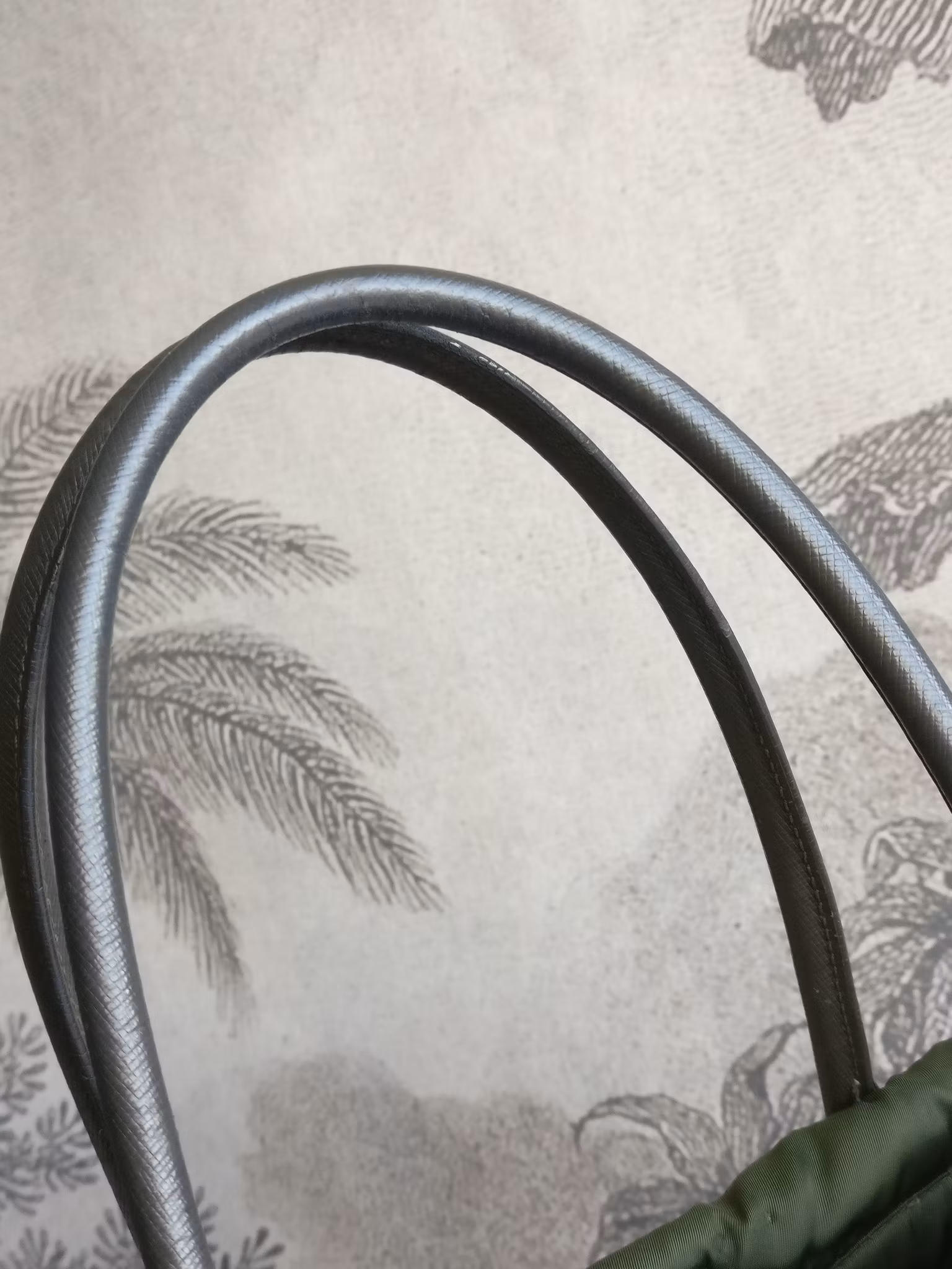Prada Tessuto Nylon Bomber Tote Khaki