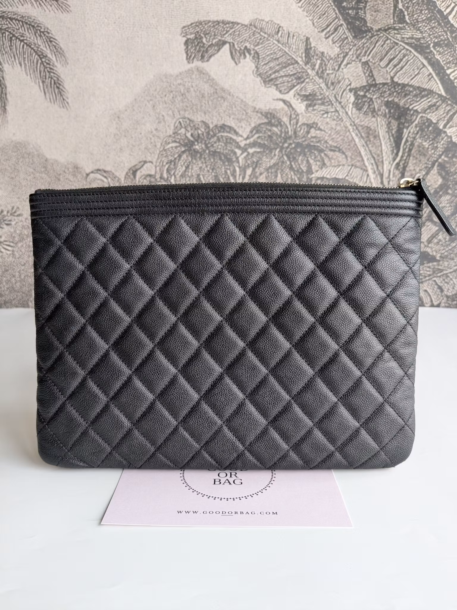 Chanel Medium Quilted Caviar Boy O Case Clutch