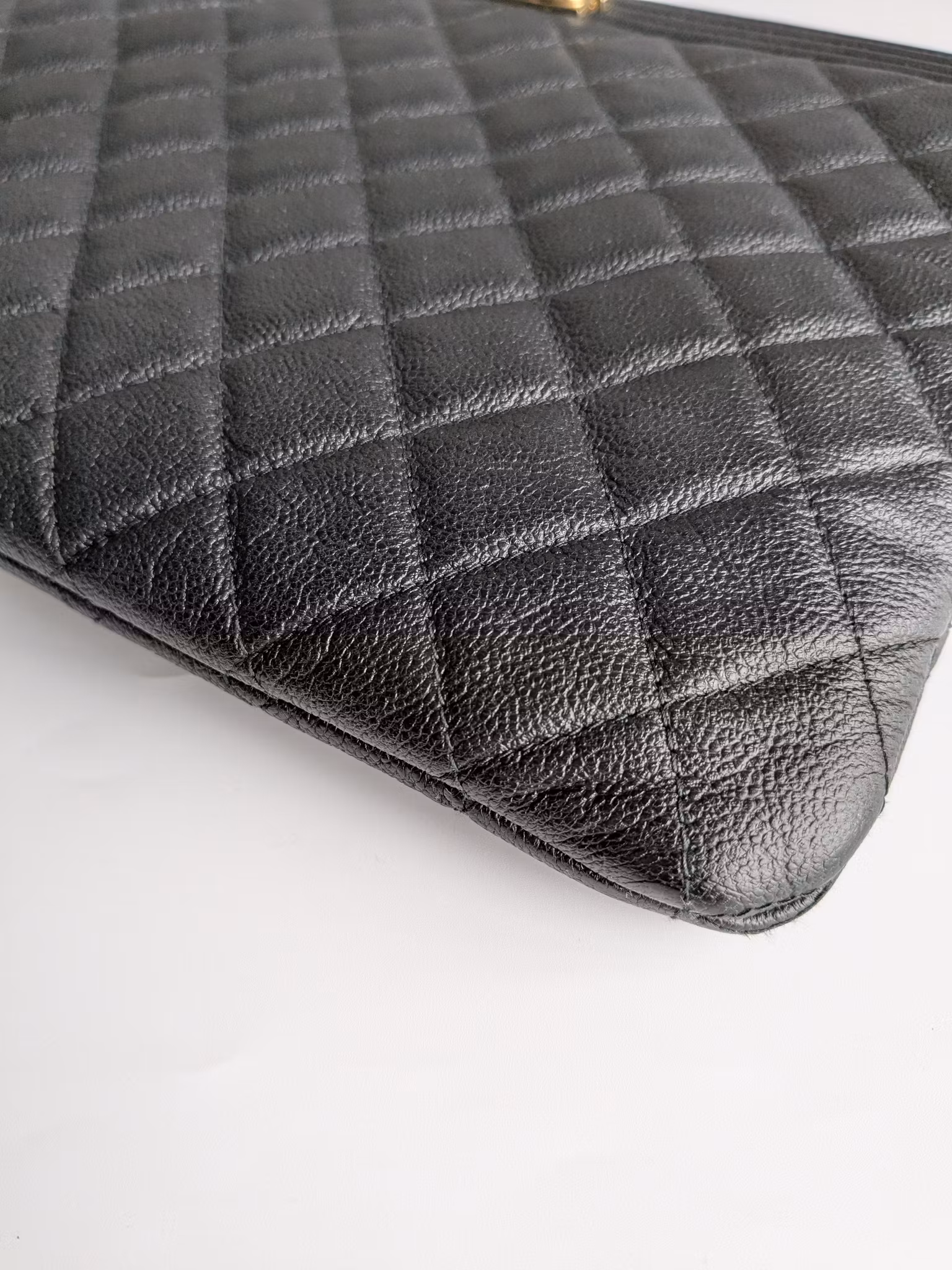 Chanel Medium Quilted Caviar Boy O Case Clutch