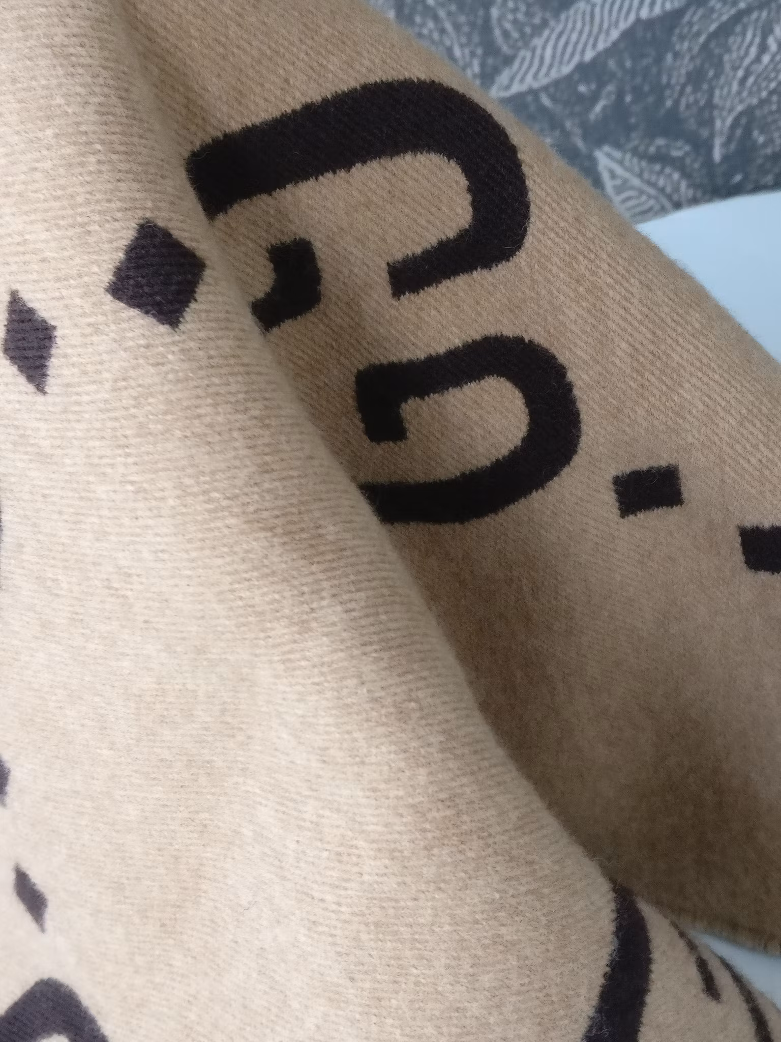 Gucci GG Jacquard Wool Silk Scarf