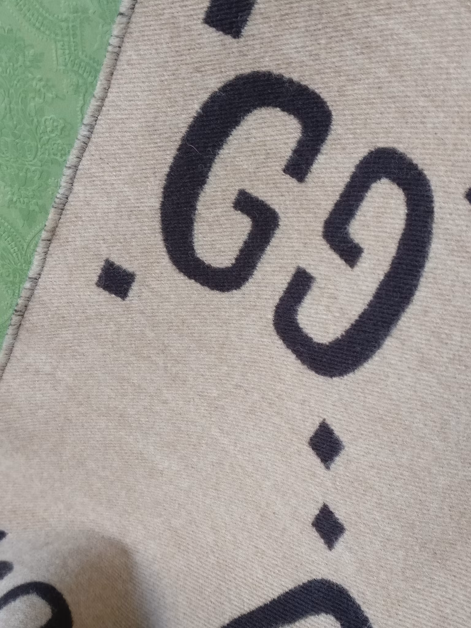 Gucci GG Jacquard Wool Silk Scarf