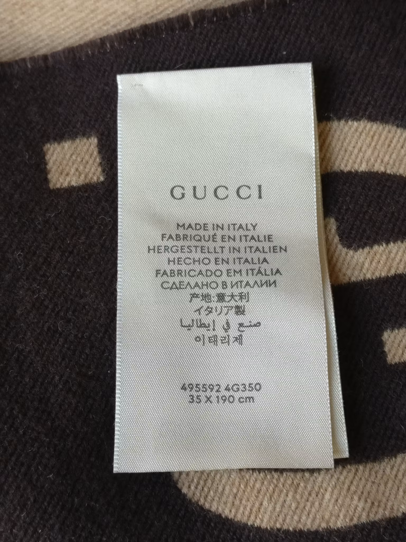 Gucci GG Jacquard Wool Silk Scarf