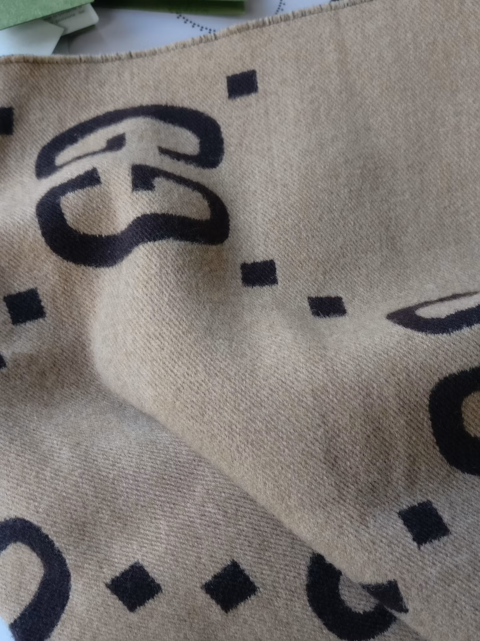 Gucci GG Jacquard Wool Silk Scarf