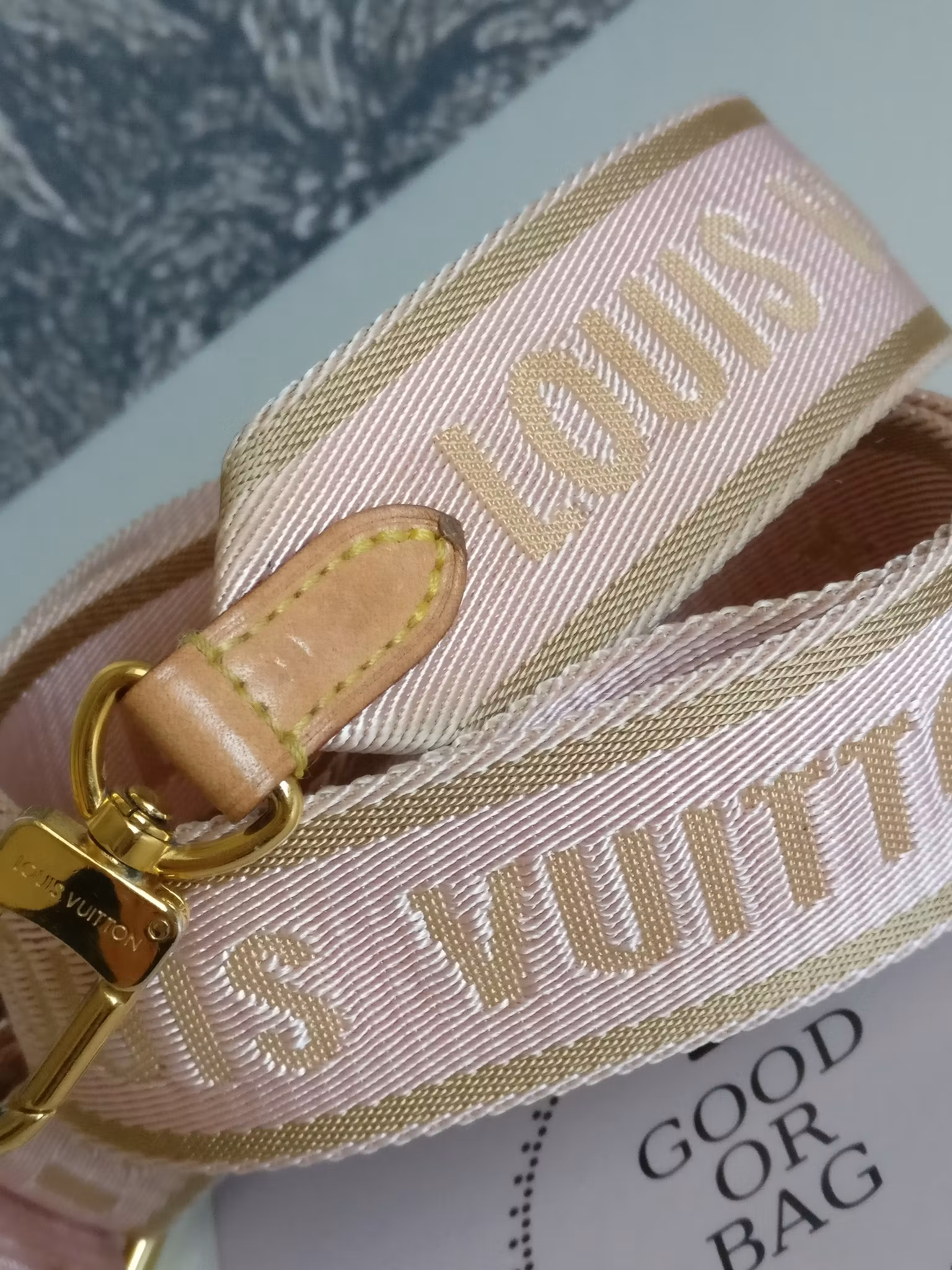 Louis Vuitton Jacquard bandouliere strap pink