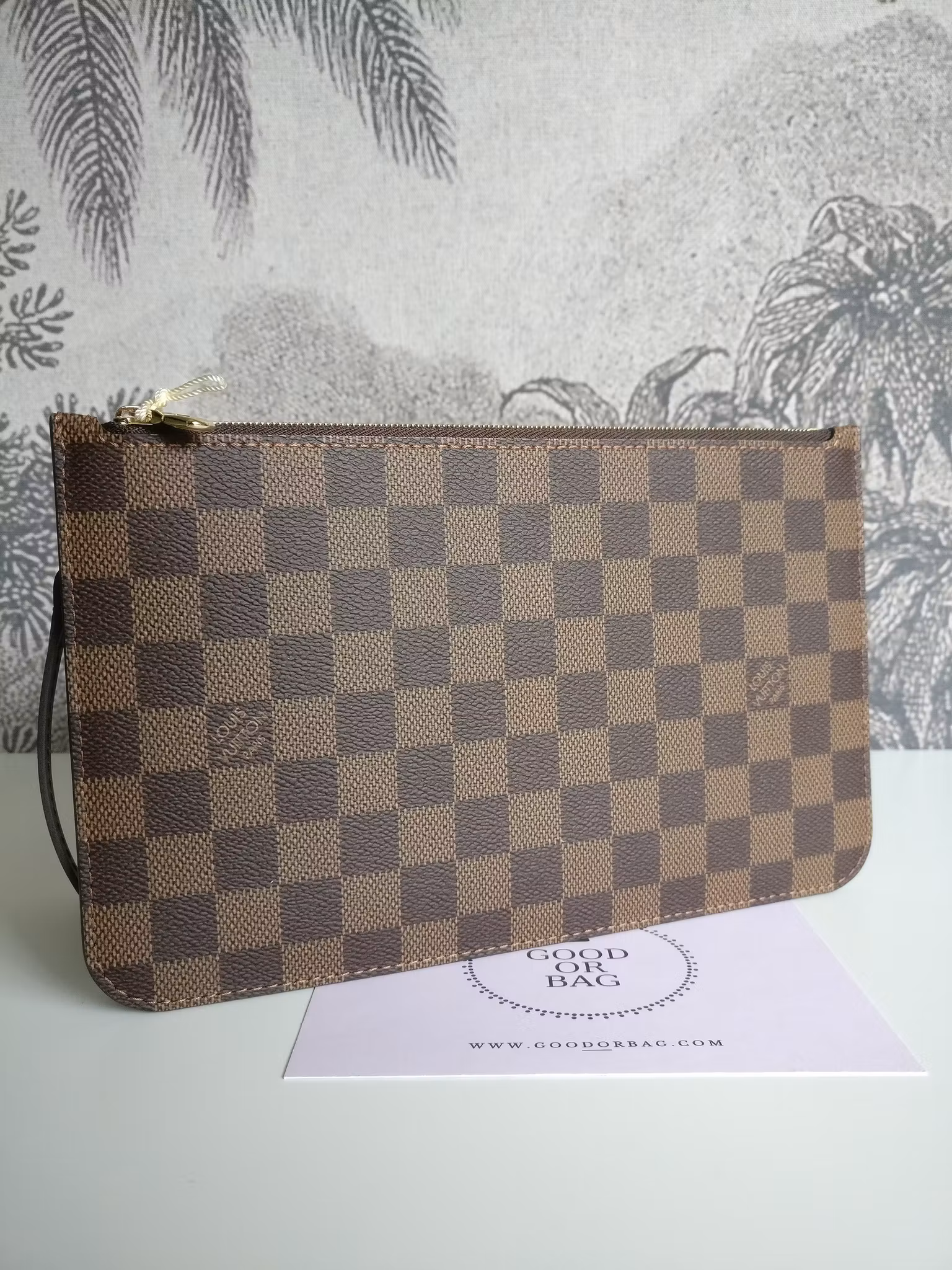 Louis Vuitton Neverfull MM pochette damier ebene