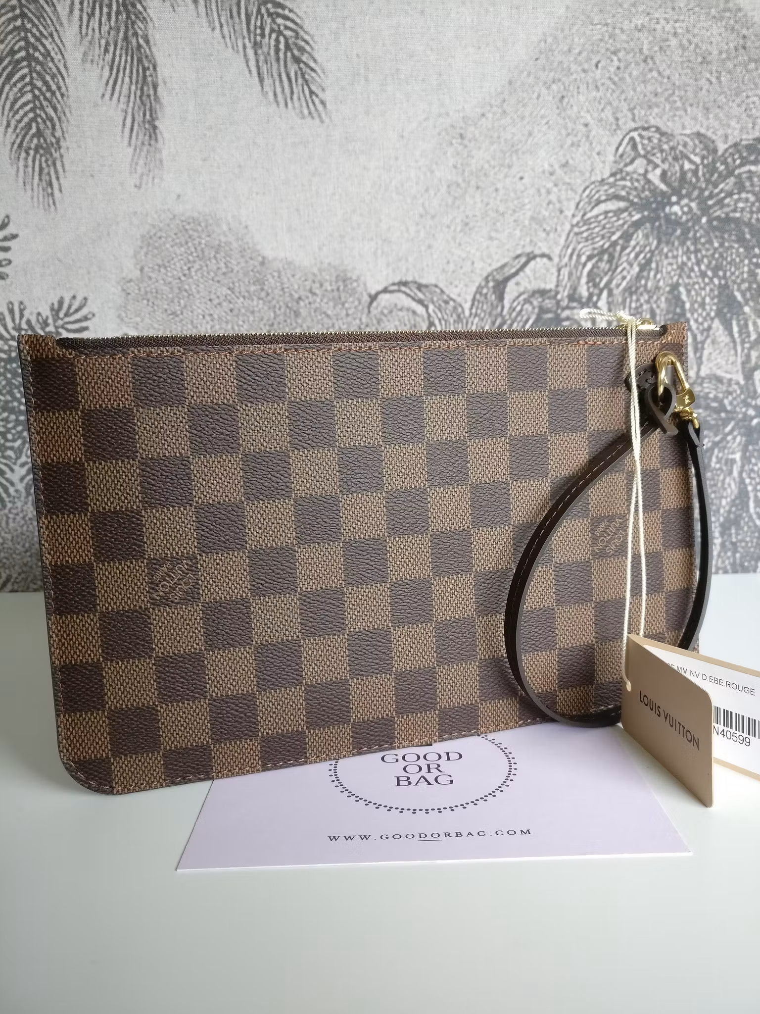 Louis Vuitton Neverfull MM pochette damier ebene