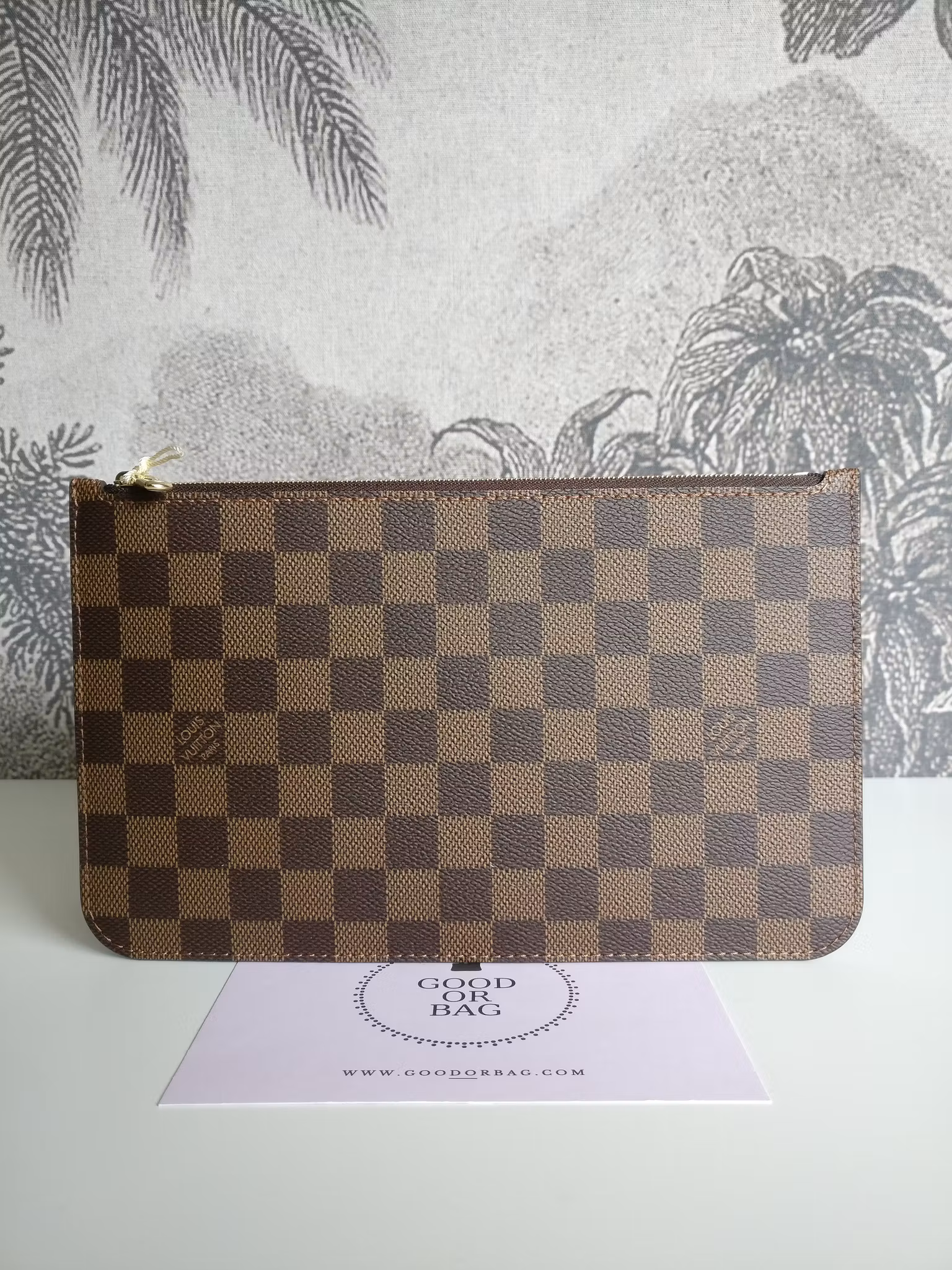 Louis Vuitton Neverfull MM pochette damier ebene