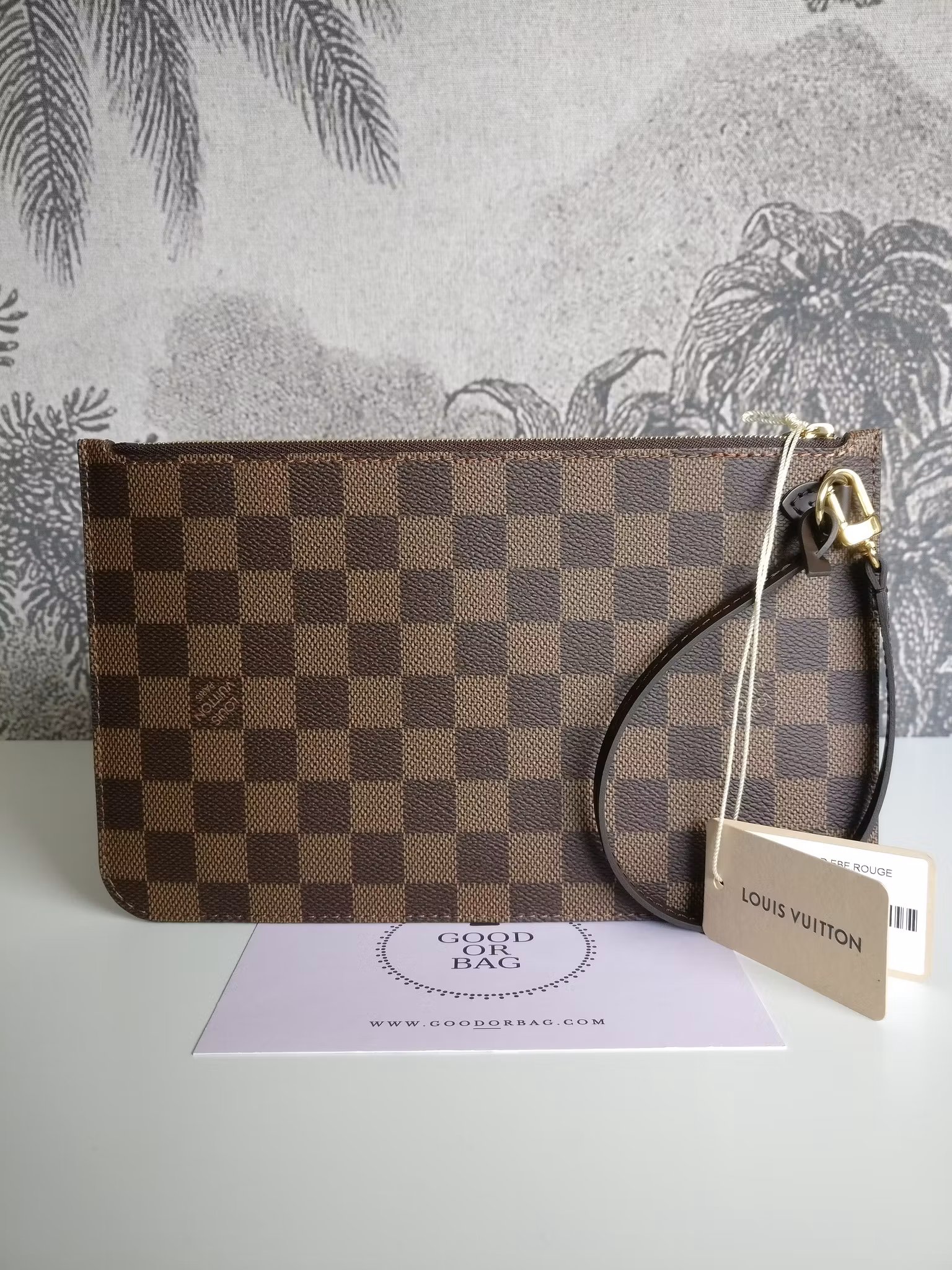 Louis Vuitton Neverfull MM pochette damier ebene