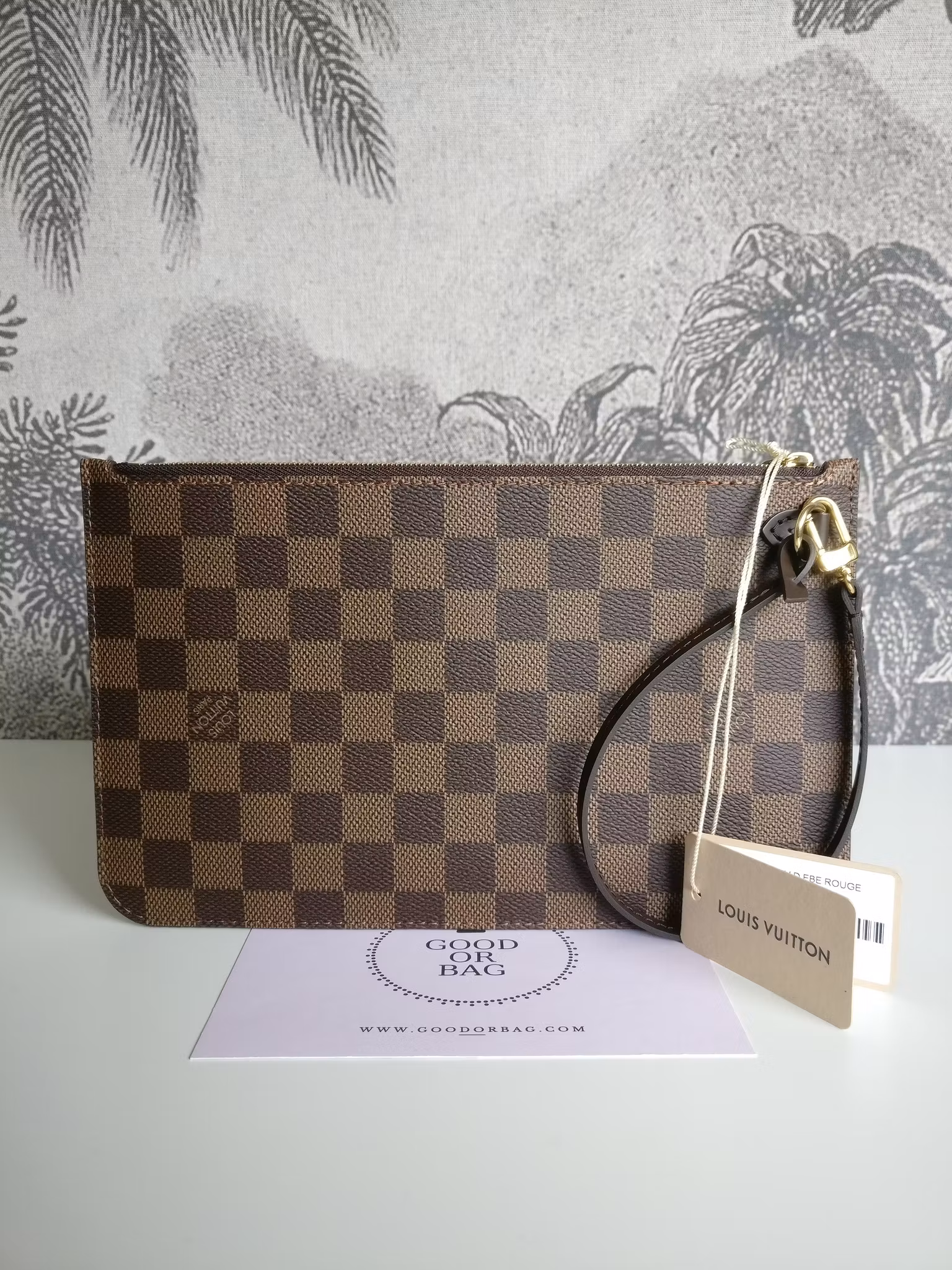 Louis Vuitton Neverfull MM pochette damier ebene