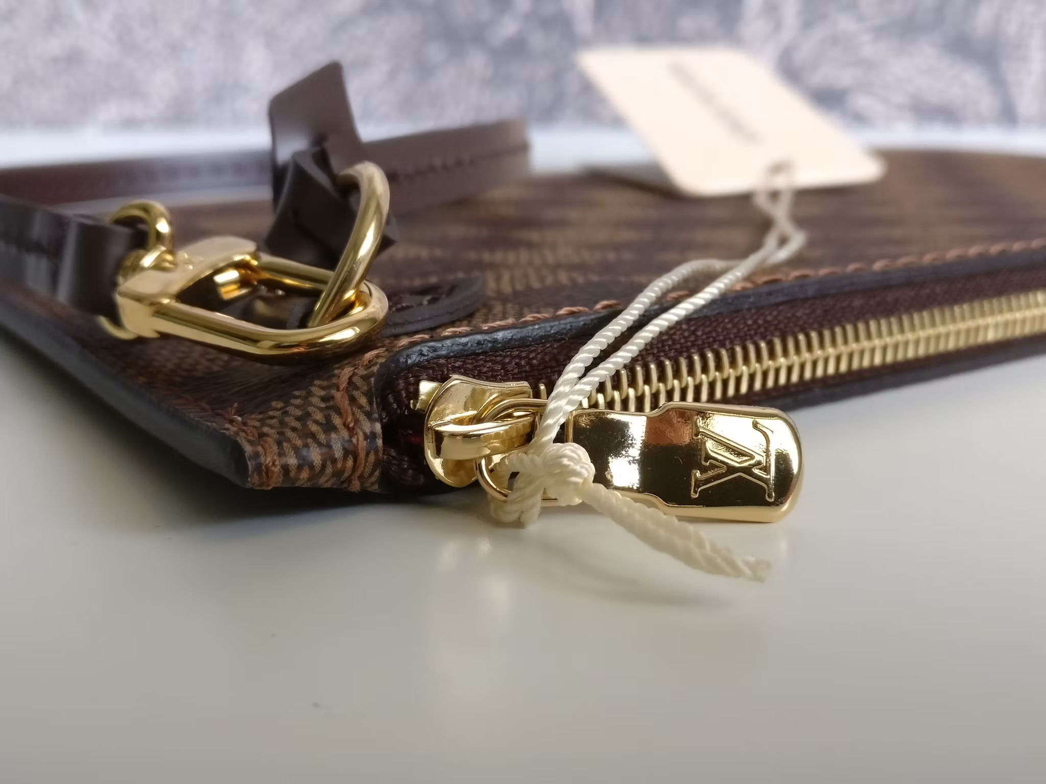 Louis Vuitton Neverfull MM pochette damier ebene