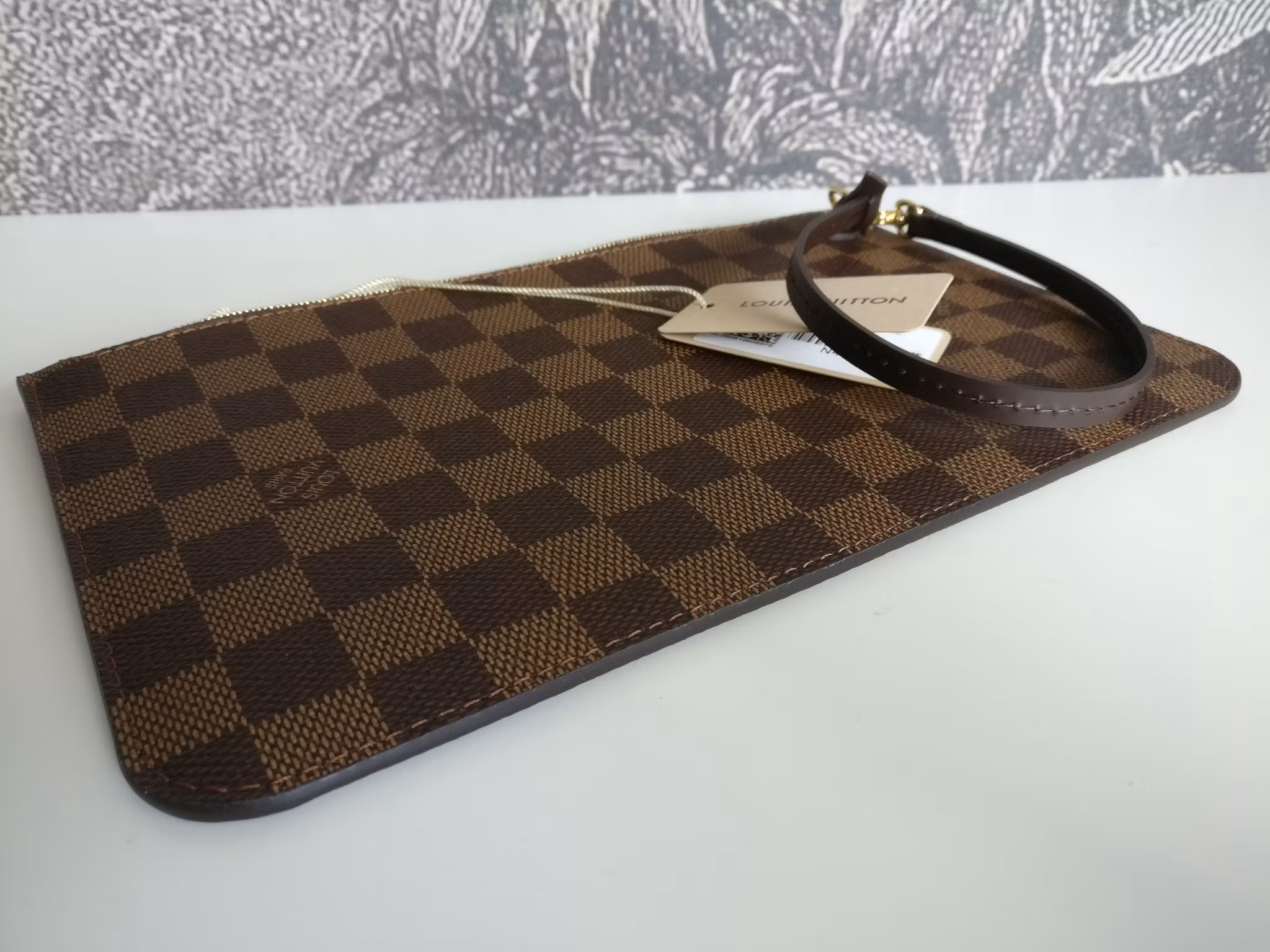 Louis Vuitton Neverfull MM pochette damier ebene